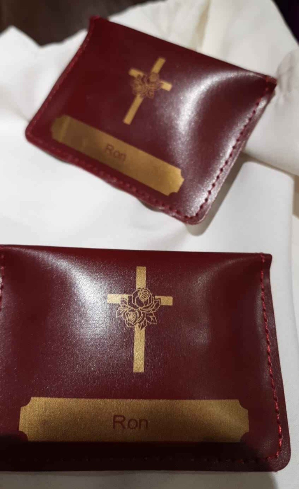 2 Vintage Rosaries with pouch Ron cross Imprint - photo 5