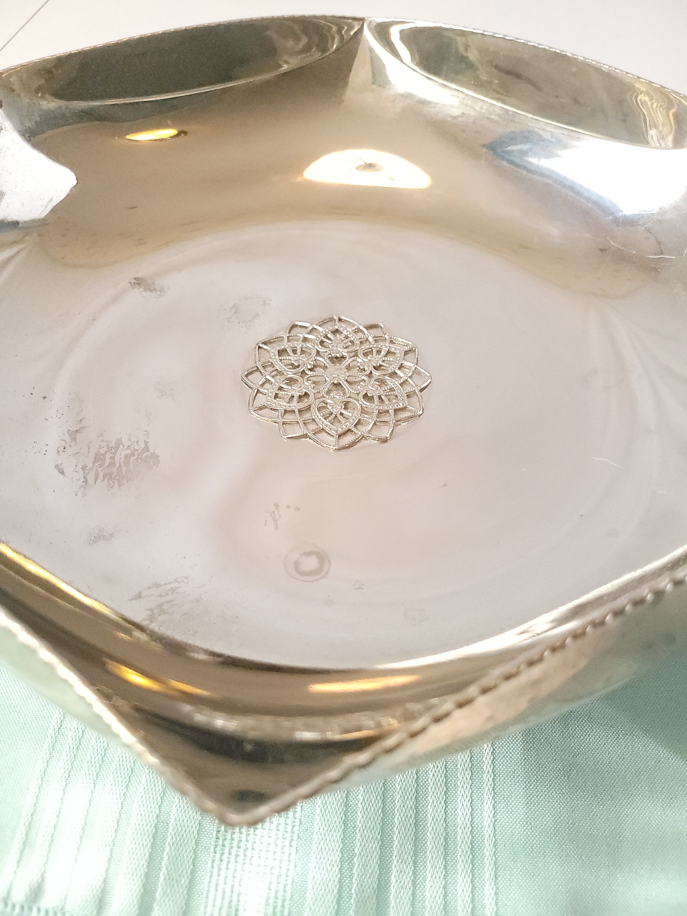 Carniti Silver Plated Pedestal Bowl, Circa 1970s Italian Hexagon - photo 5