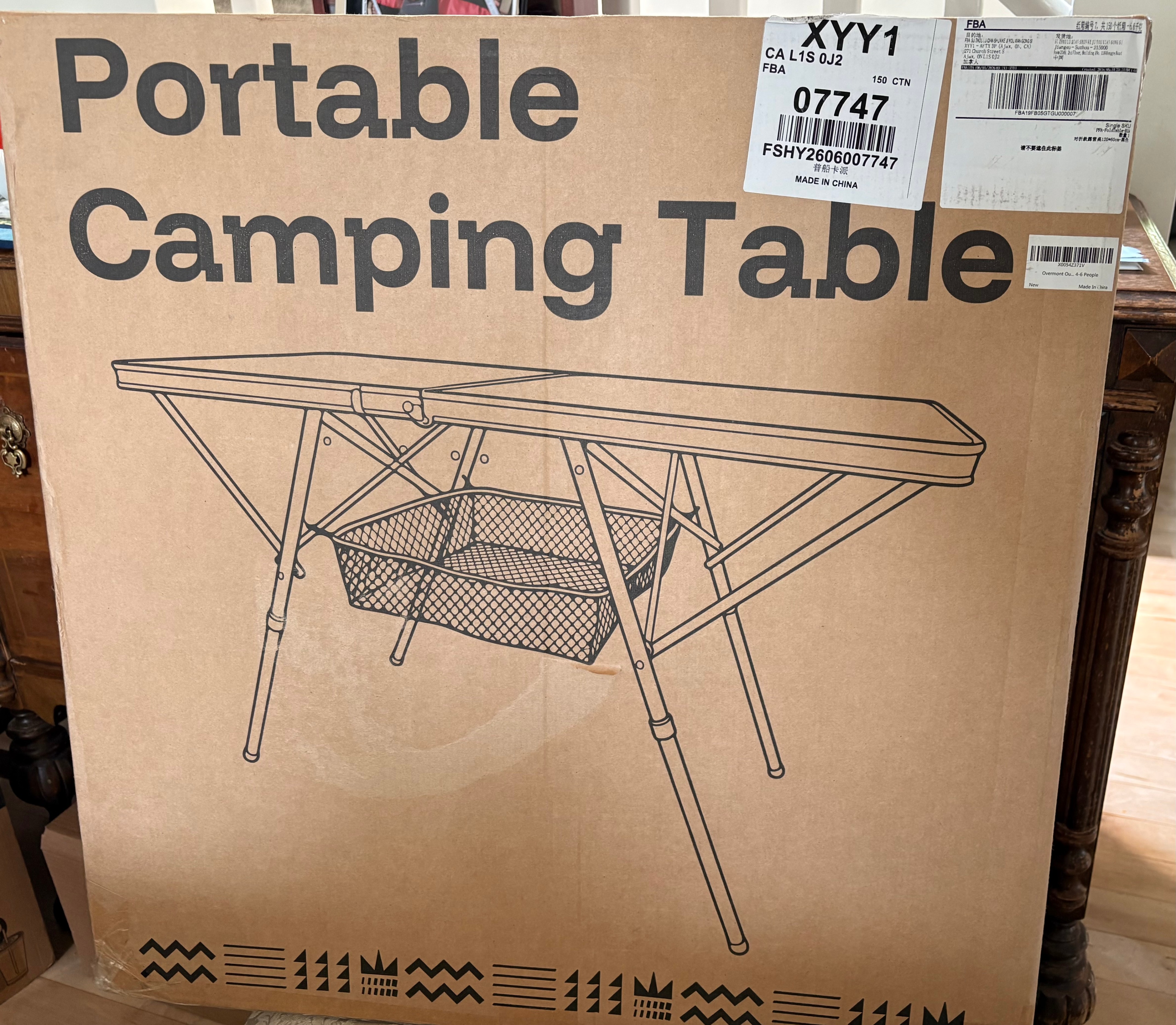 Camping Table - 47.2'' x 23.6'' with Carry Handle, Folding - photo 2