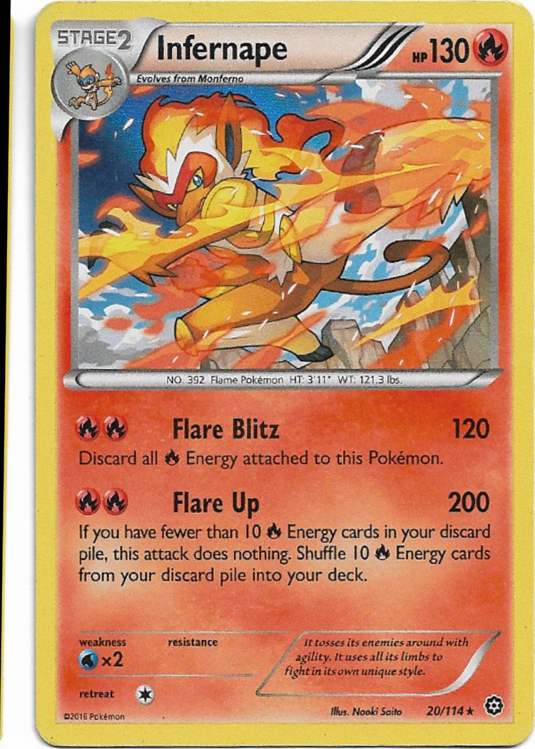 Pokemon Infernape 20/114 Steam Siege Holo Rare LP