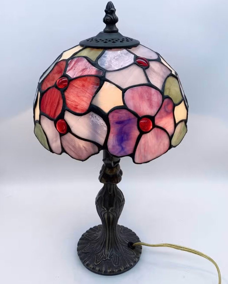 Vintage Stained Glass Tiffany-Style Table Lamp