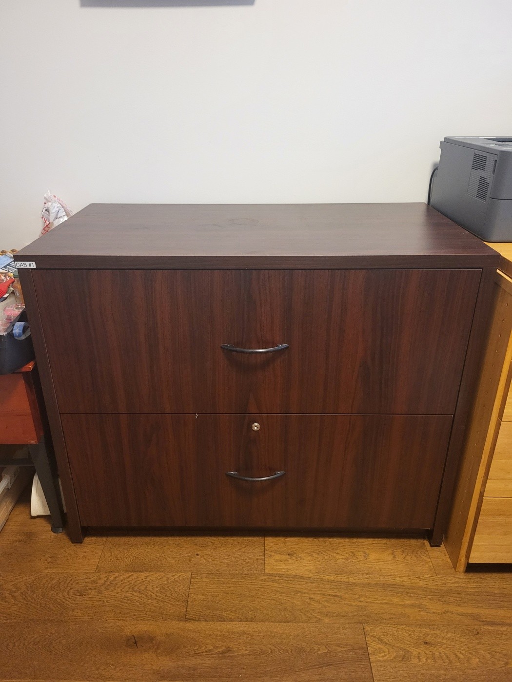 Wooden Office Filing Cabinet with 2 Deep Drawers