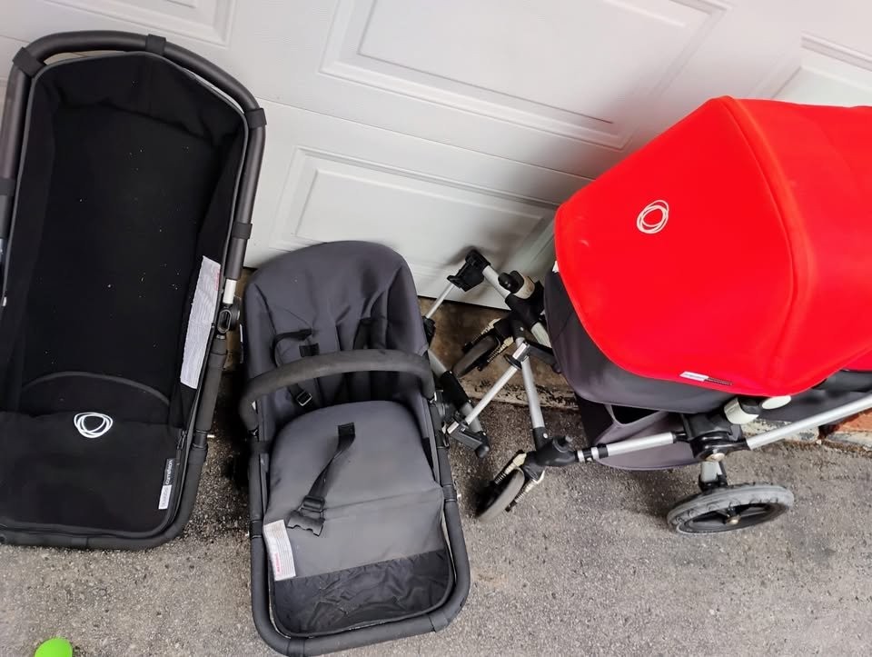 Bugaboo Cameleon  Orange Travel System Stroller w/ 3 Extra Parts