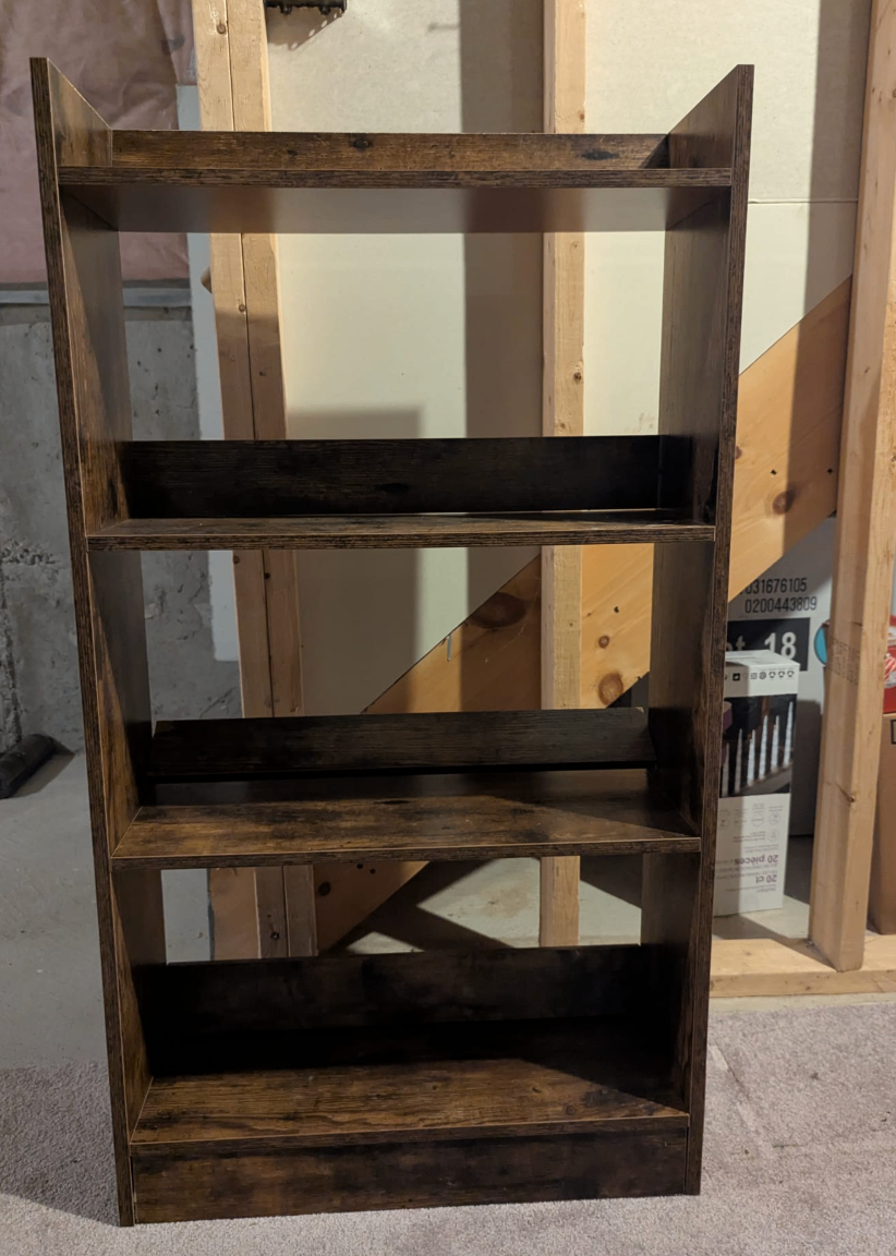 Rustic Brown 4-Tier Bookshelf / Bookcase