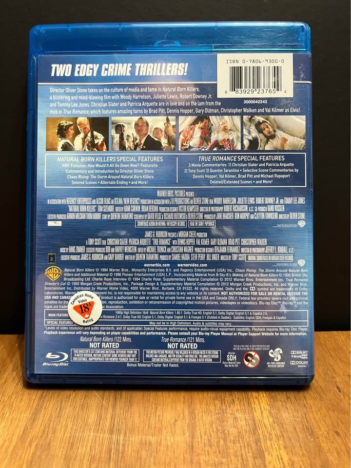 Natural Born Killers & True Romance Blu ray 2 Pack - photo 3
