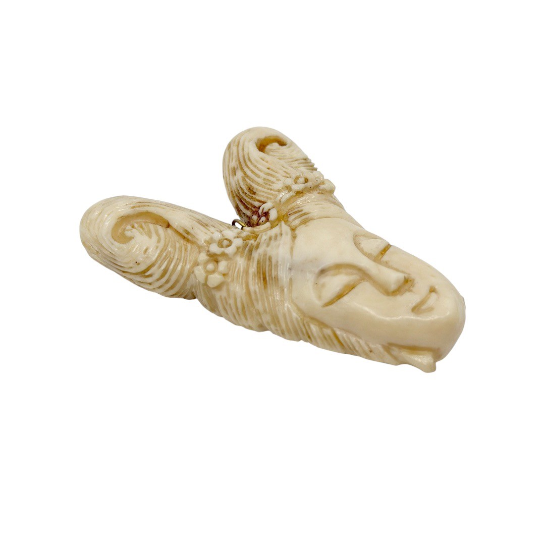Vintage Chinese Angel Skin Coral Asian woman pendant - photo 5