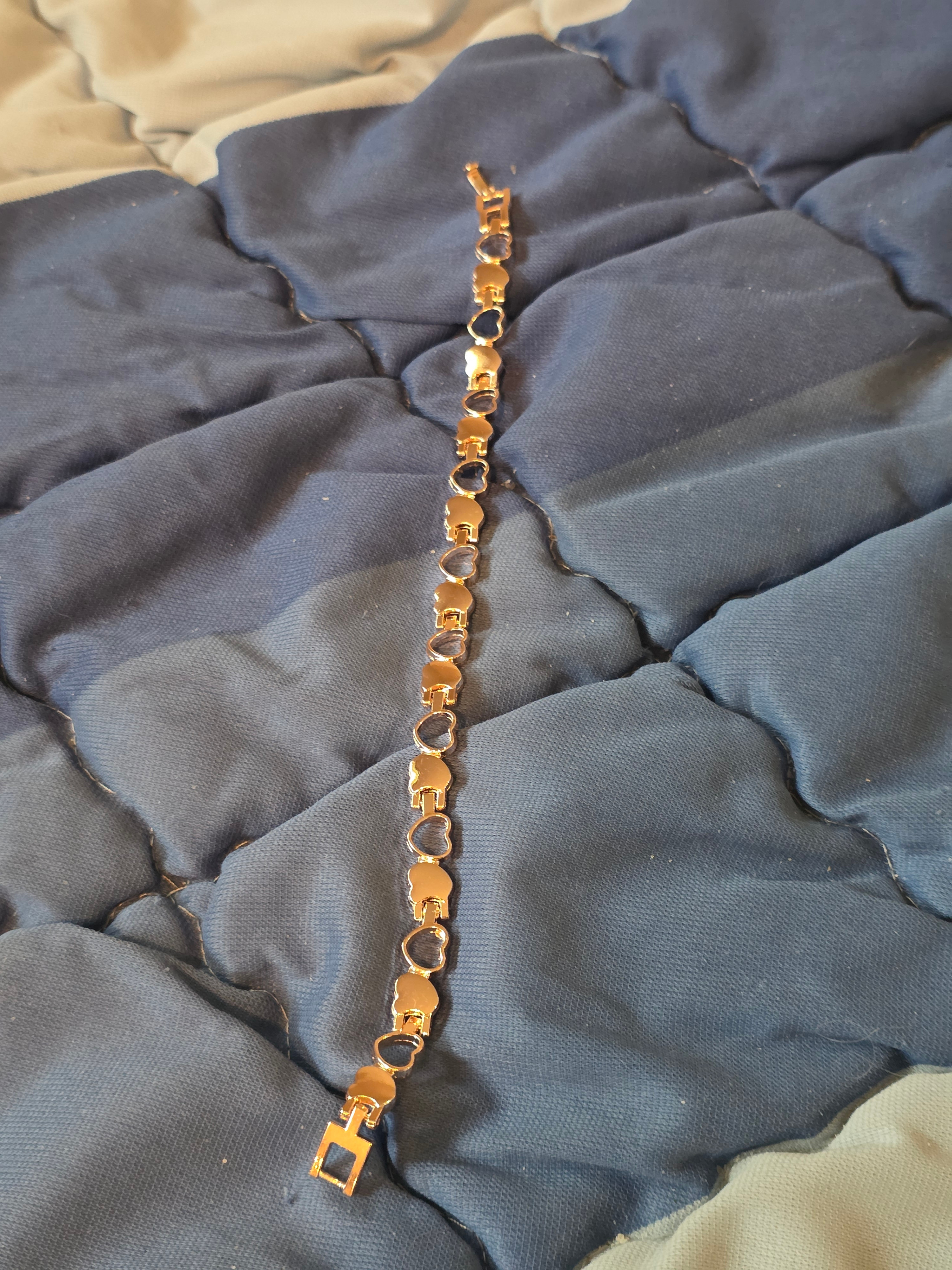 Rose Gold Colored Heart Link Bracelet - photo 3
