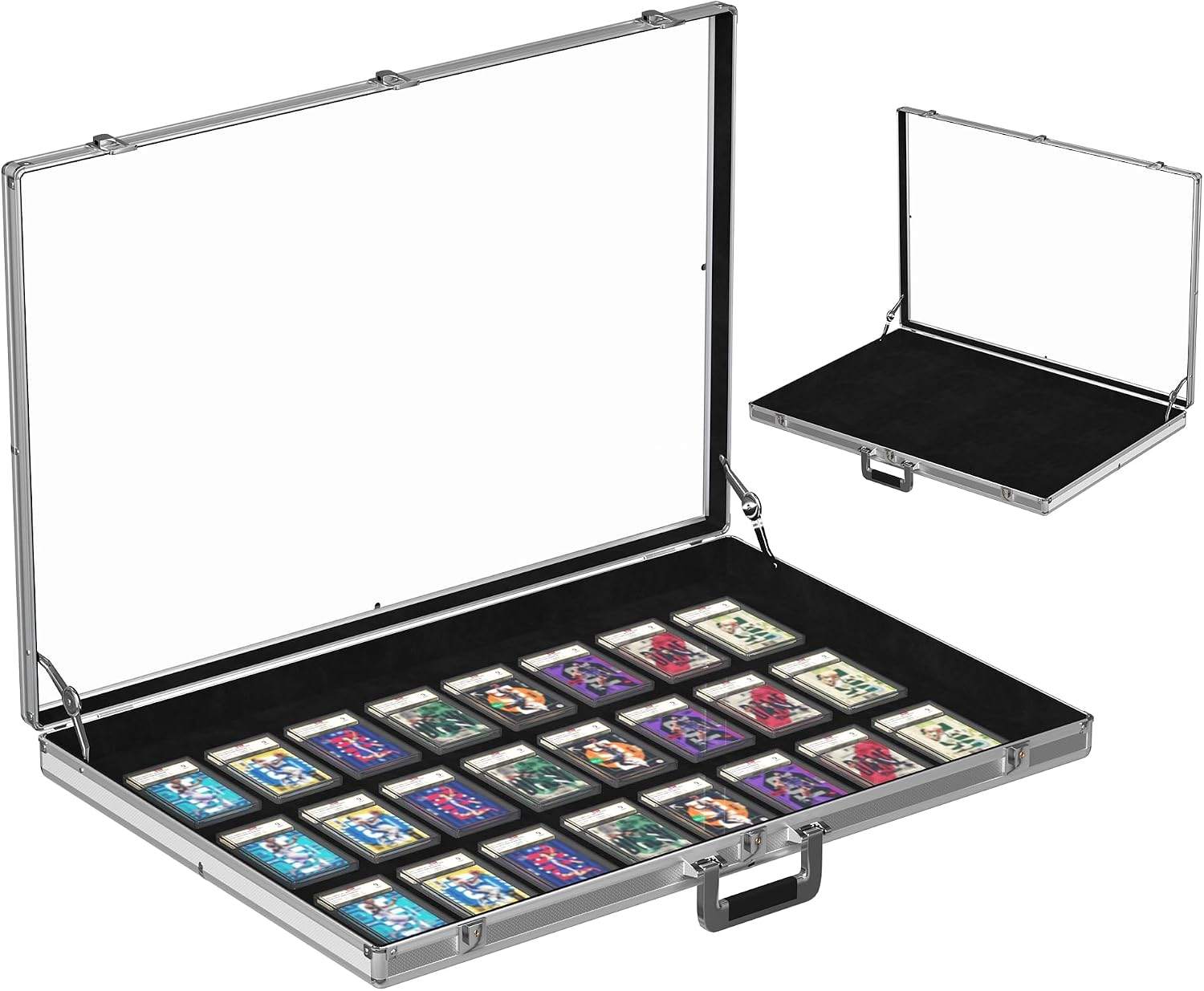 Aluminum Acrylic Display Case 33"x22" w Lock for Cards & Jewelry