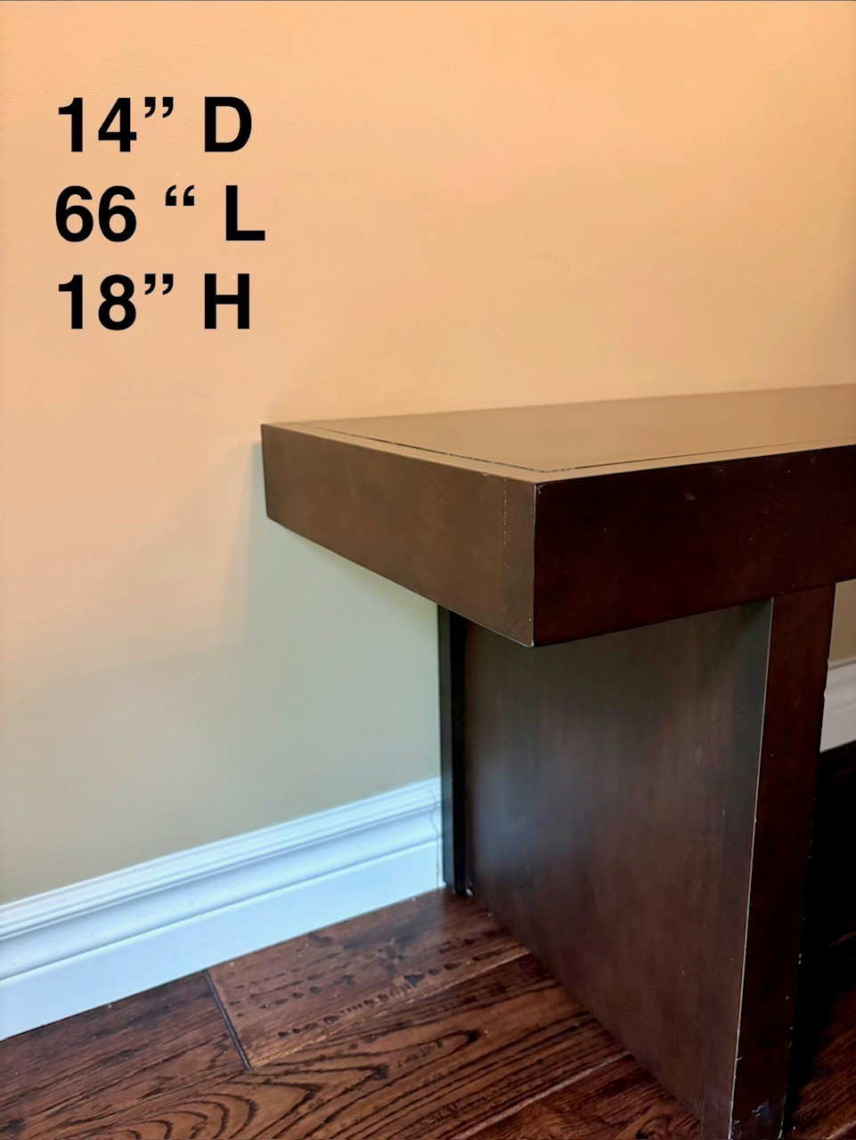 Dark Brown Wood Dining Table and Bench