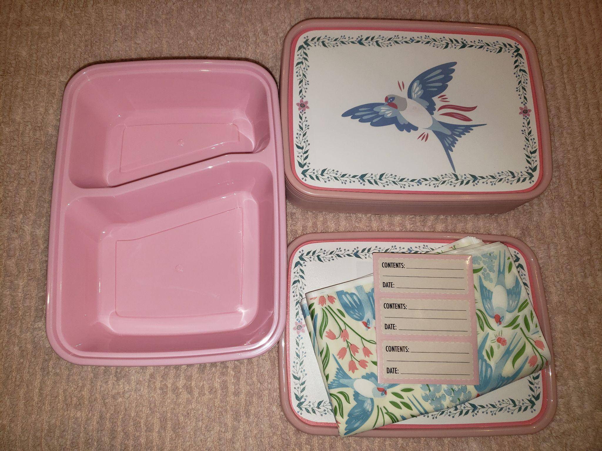 12pk Cottagecore Bluebird Meal Prep Container Set