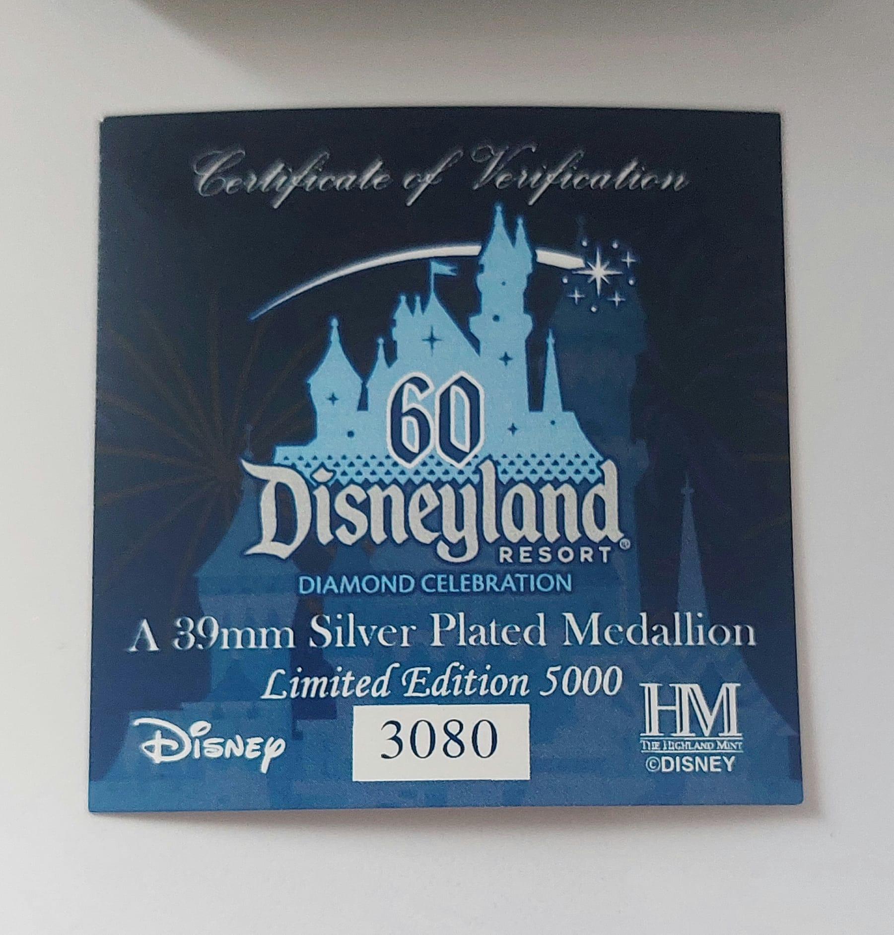 Disneyland 60th Anniversary Silver Plated Medallion Coin - photo 3
