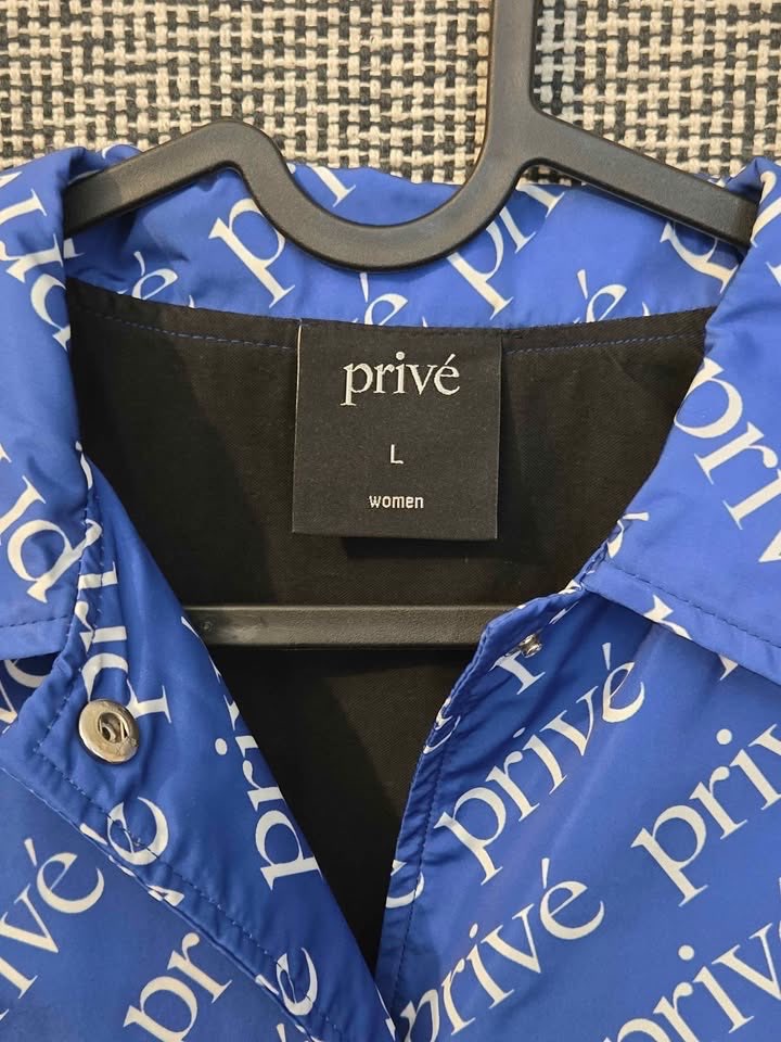 PRIVE BAEKHYUN EXO BLUE WHITE WALL COACH JACKET WOMENS LARGE - photo 2