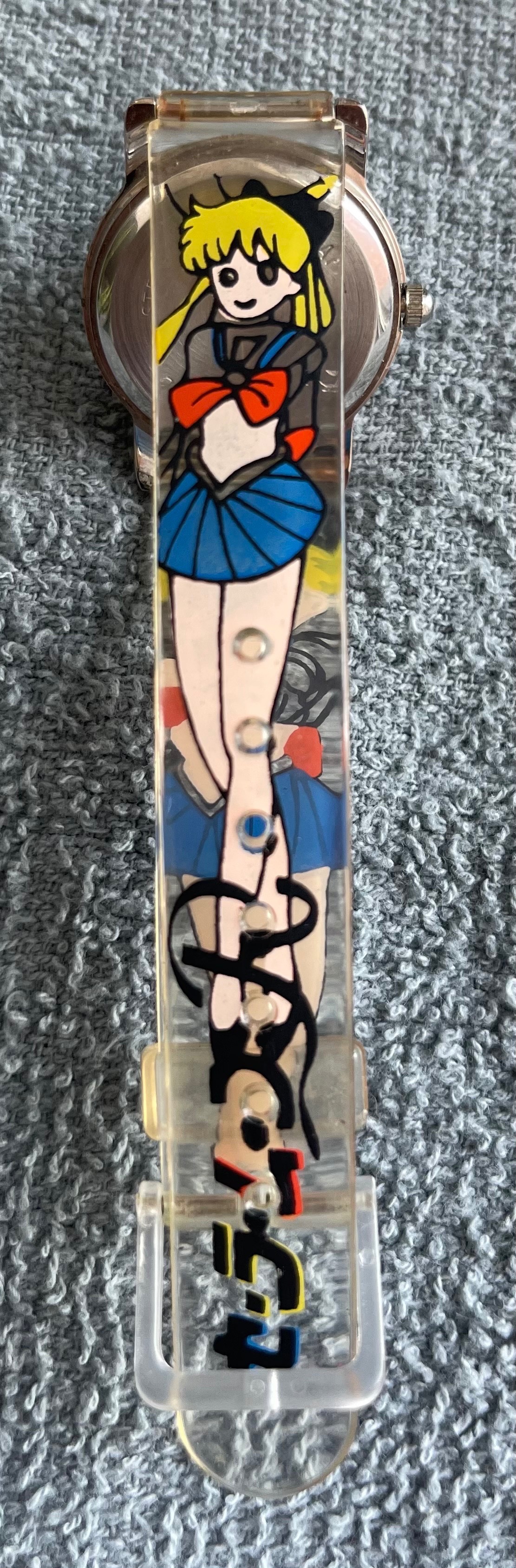 Vintage 90s Sailor Moon Anime Clear Watch (Needs Battery) - photo 5