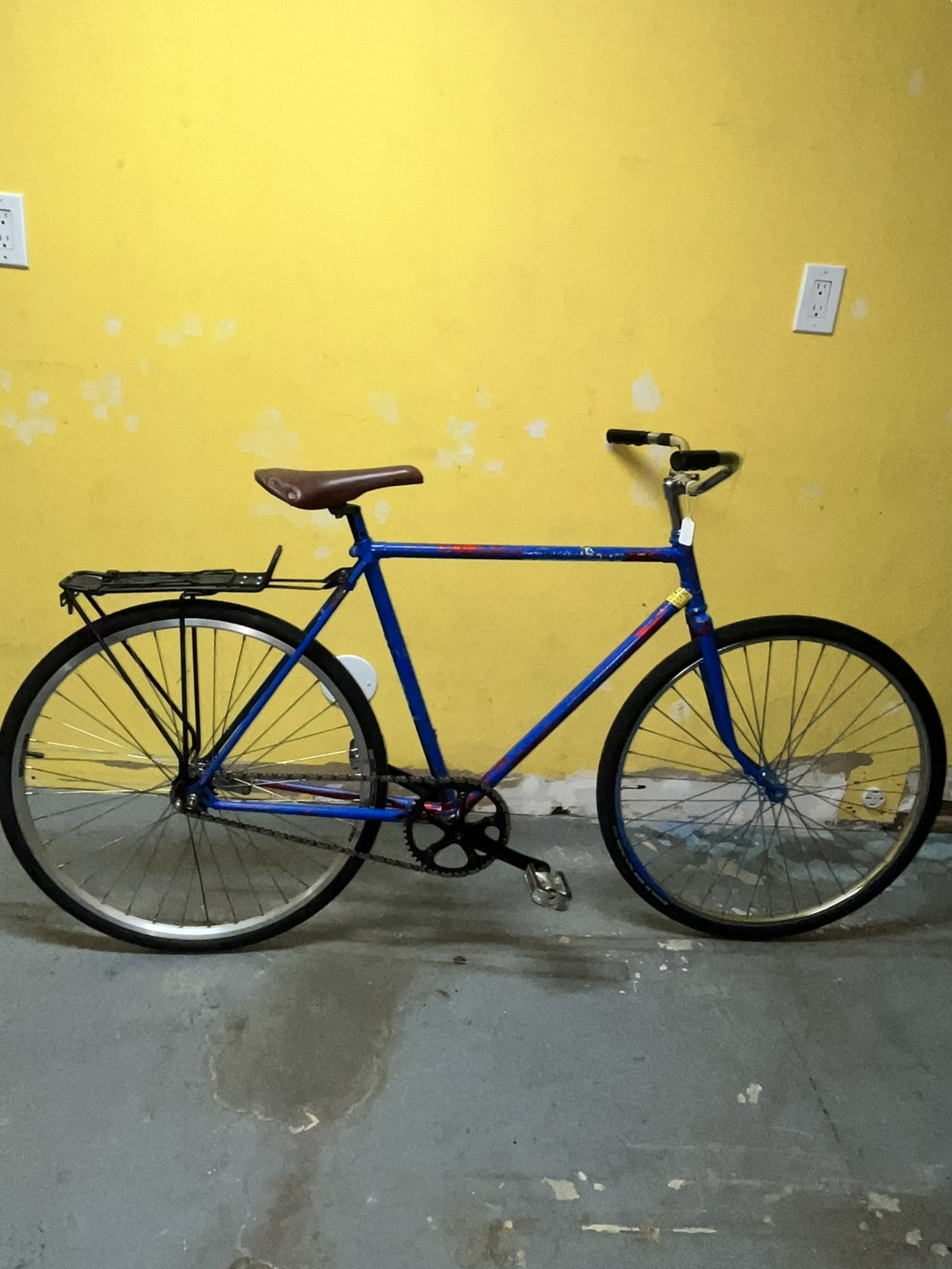 Used Blue Single Speed Cruiser Vintage Bicycle with Rack