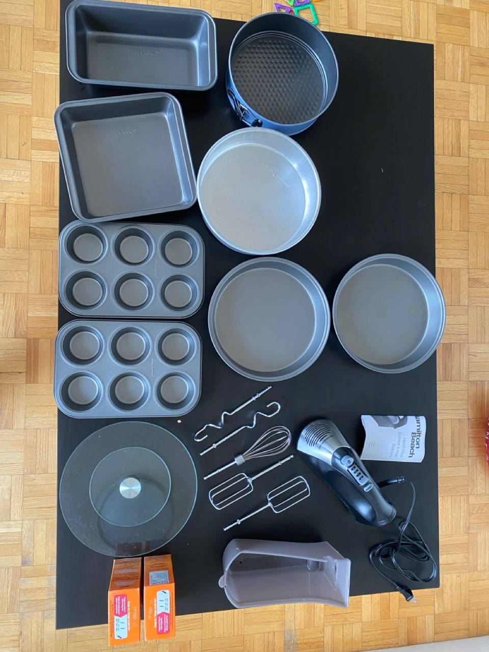 Baking Starter Bundle Cake Tins, Cupcake Trays, Turntable, Mixer