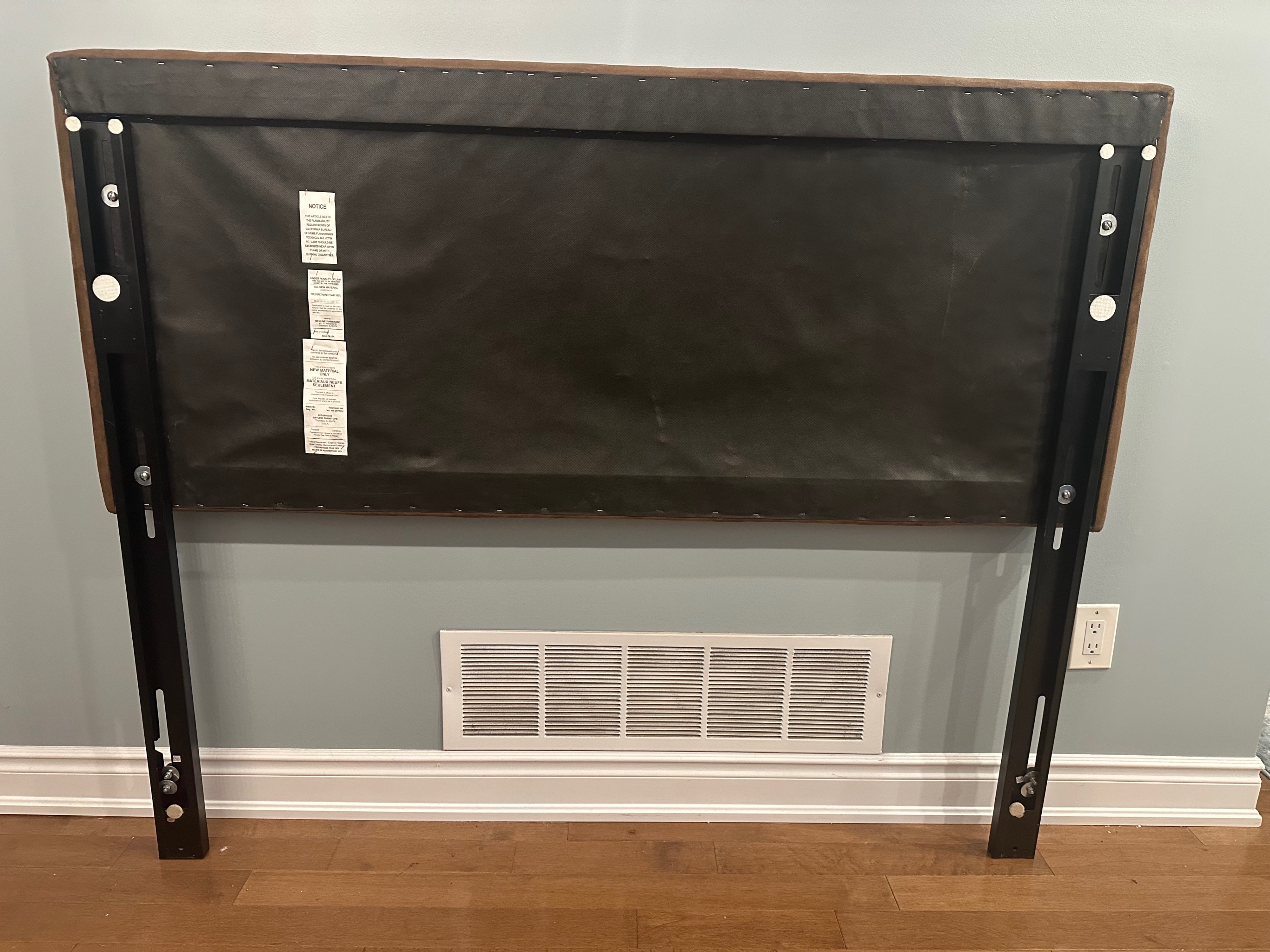 Queen-Size Upholstered Headboard – Chocolate Brown Microfibre - photo 2