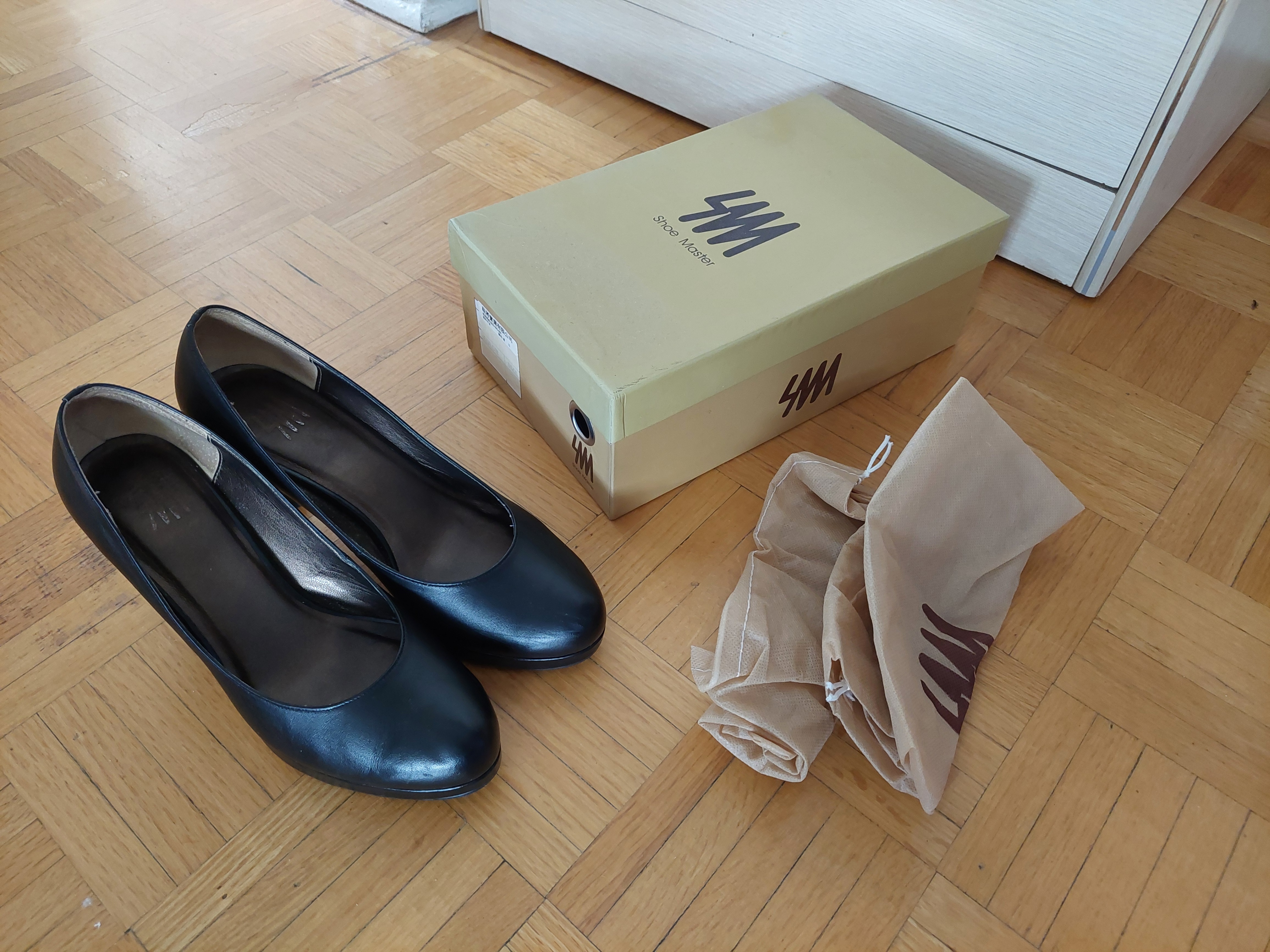 Genuine Leather Heels Classic Black Shoes Platform - photo 4
