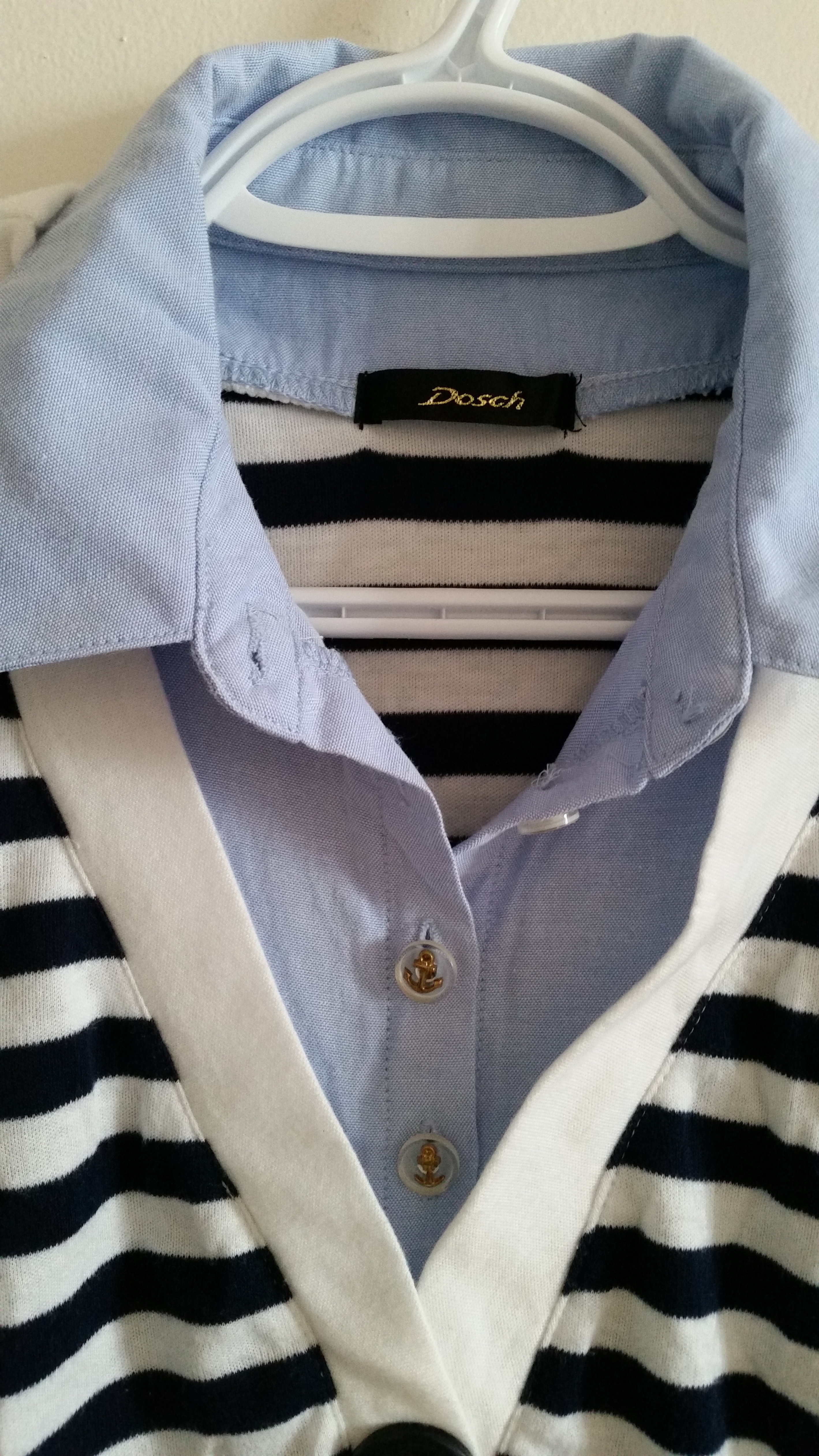 Japanese Brand Dosch Navy Sailer Striped Button Collar Dress - photo 2