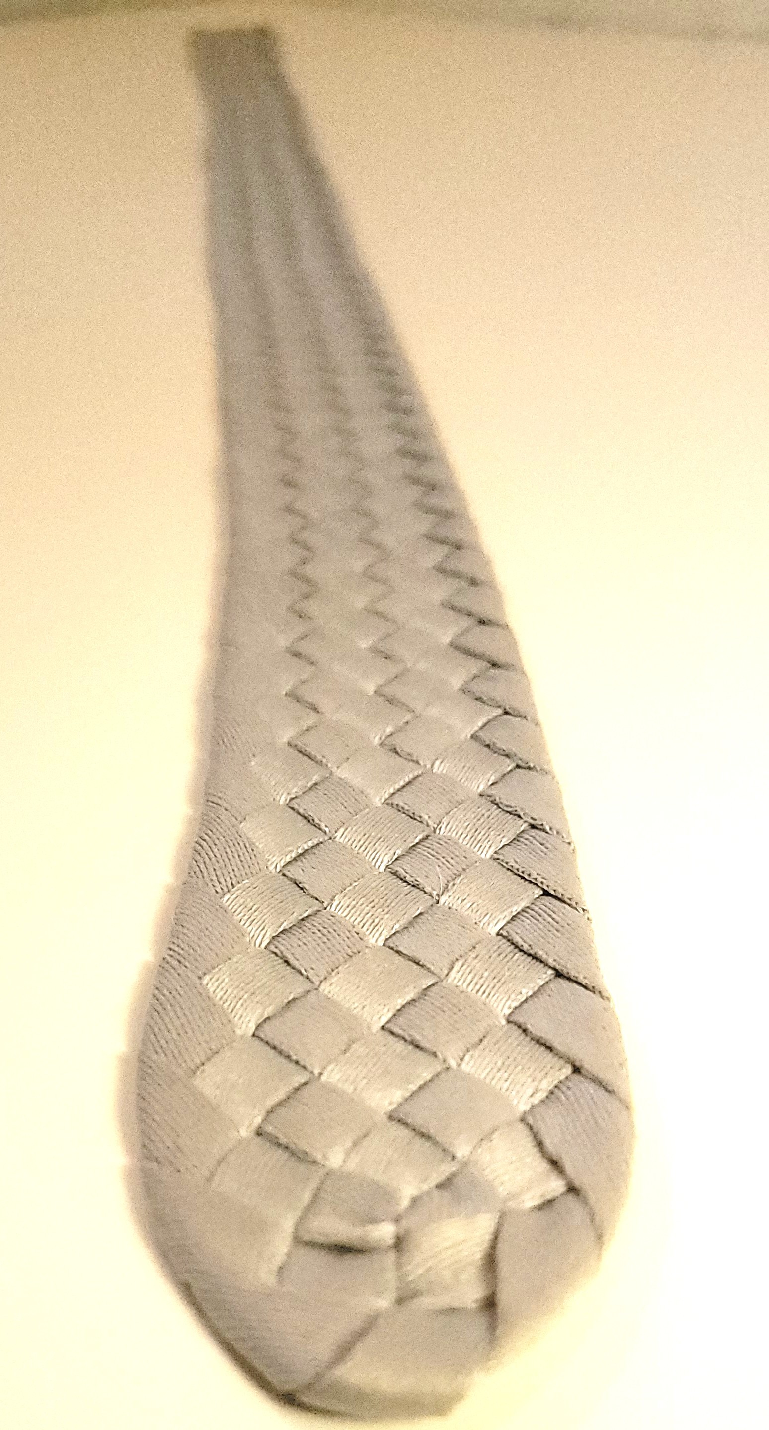 80s Pastel Blue Gray Braided Satin Woven Belt D-Ring Buckle Boho - photo 4