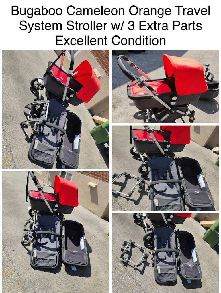 Bugaboo Cameleon  Orange Travel System Stroller