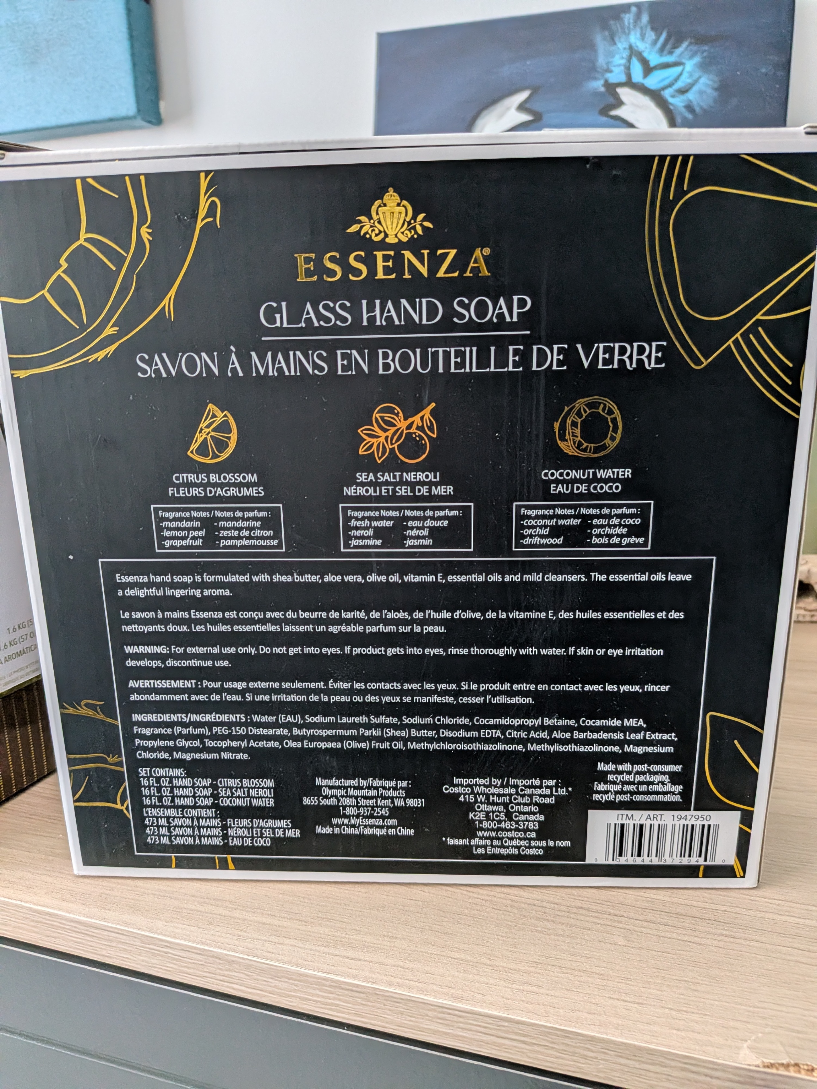 New Essenza Glass Hand Soap Set – 3 Large Bottles - photo 2