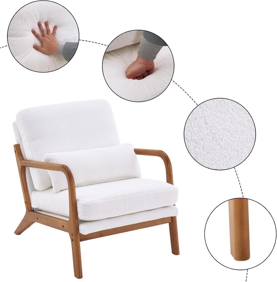 CANMOV Modern Accent Chairs with Lumbar Pillow - Set of 2 - photo 3