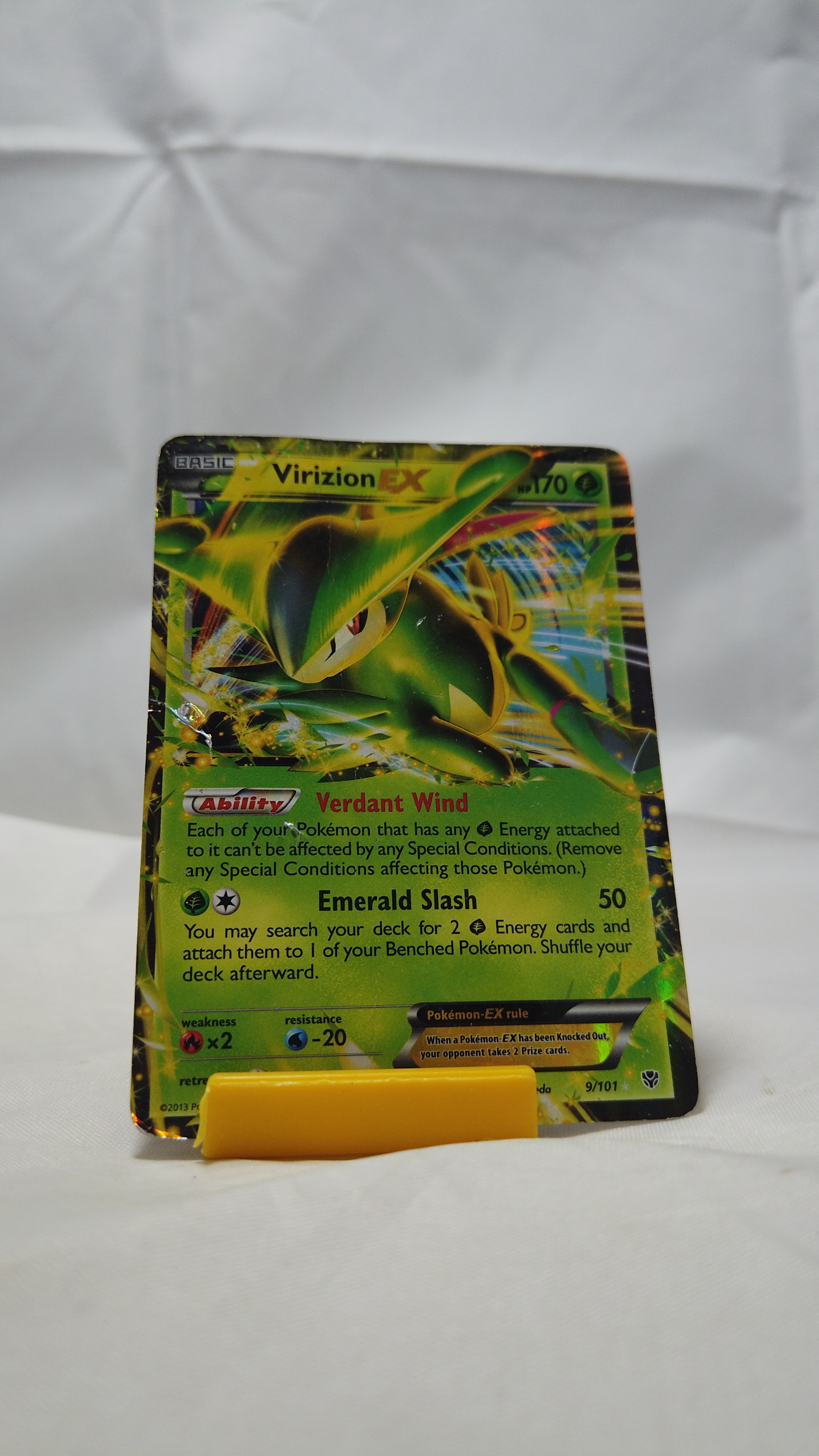 Pokemon Virizion EX 096/101 Plasma Blast Full Art Holo Damaged