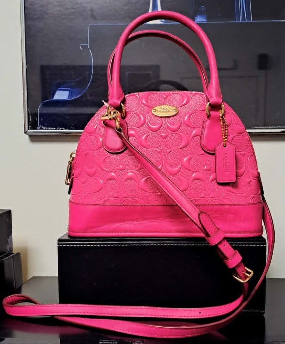 New Coach Small Sierra Domed Satchel Signature Patent Leather