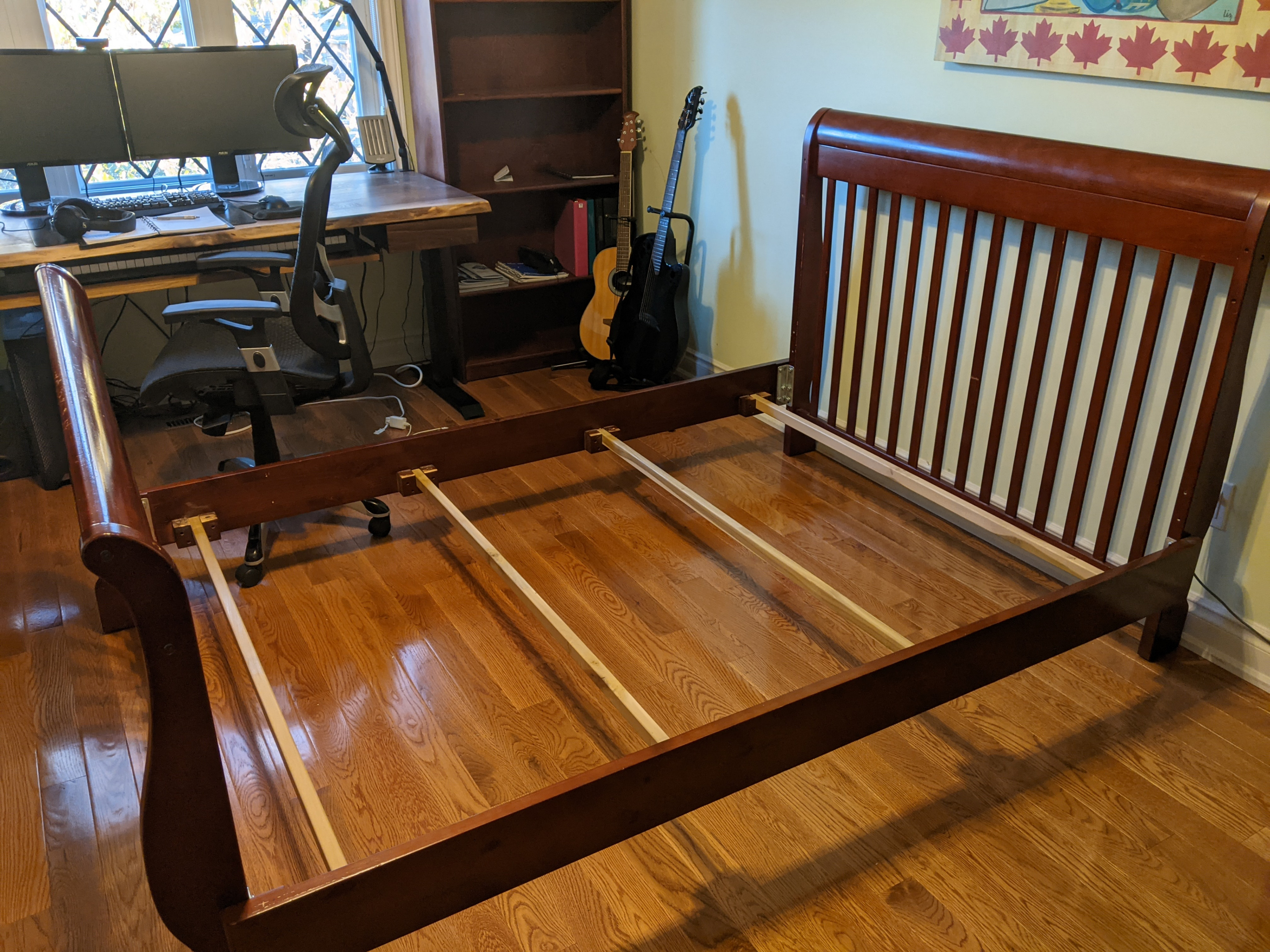 Cherry Wood Double Bed Frame - photo 2