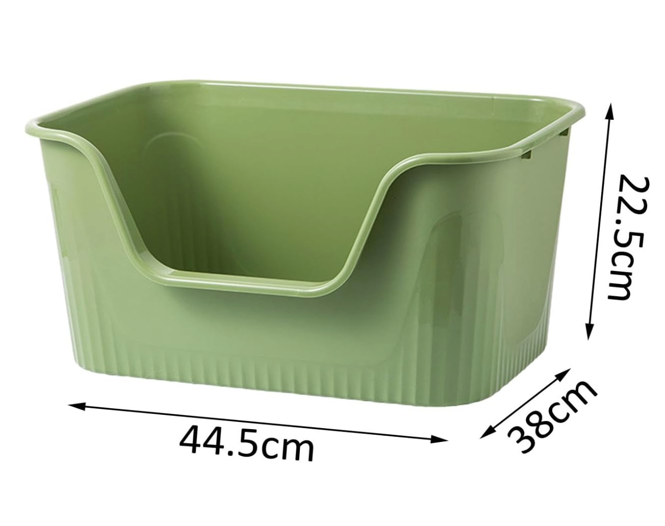 New High Sided Open Top Low Entry Green Cat Litter Box - photo 3