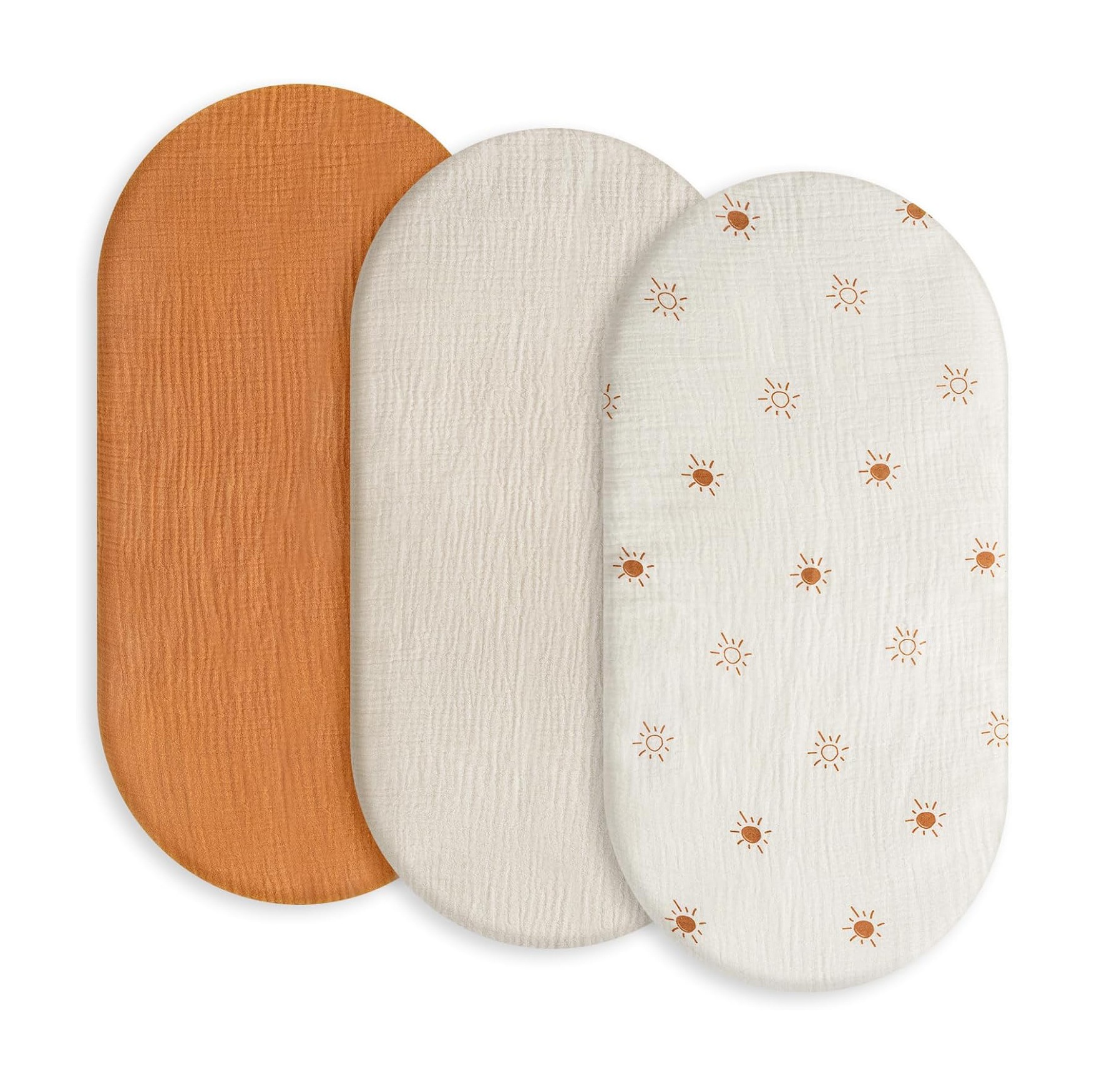 Baby Muslin Bassinet Sheets 3 Pack - Orange