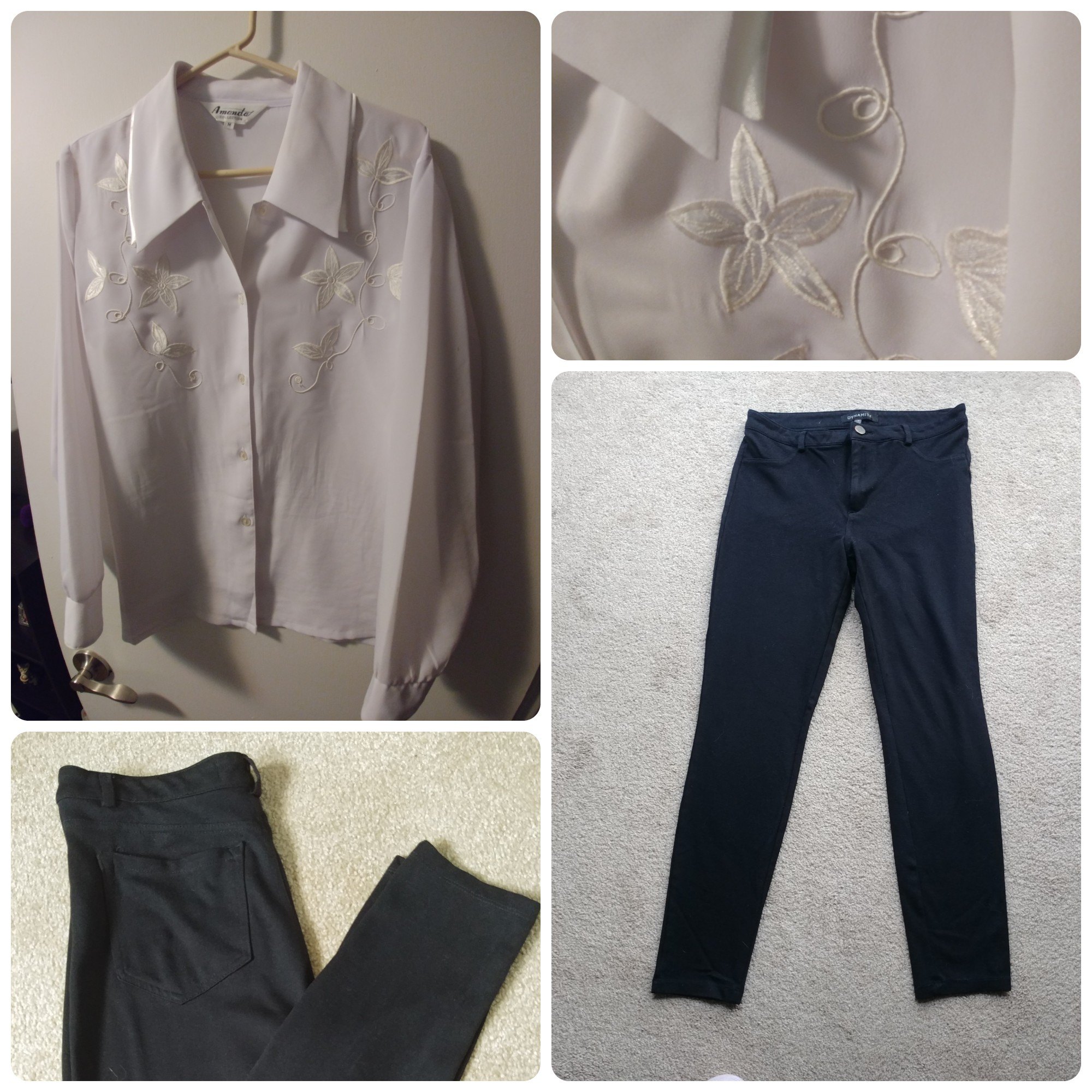 Amanda Blouse with Dynamite Stretch Pants, Medium Set for