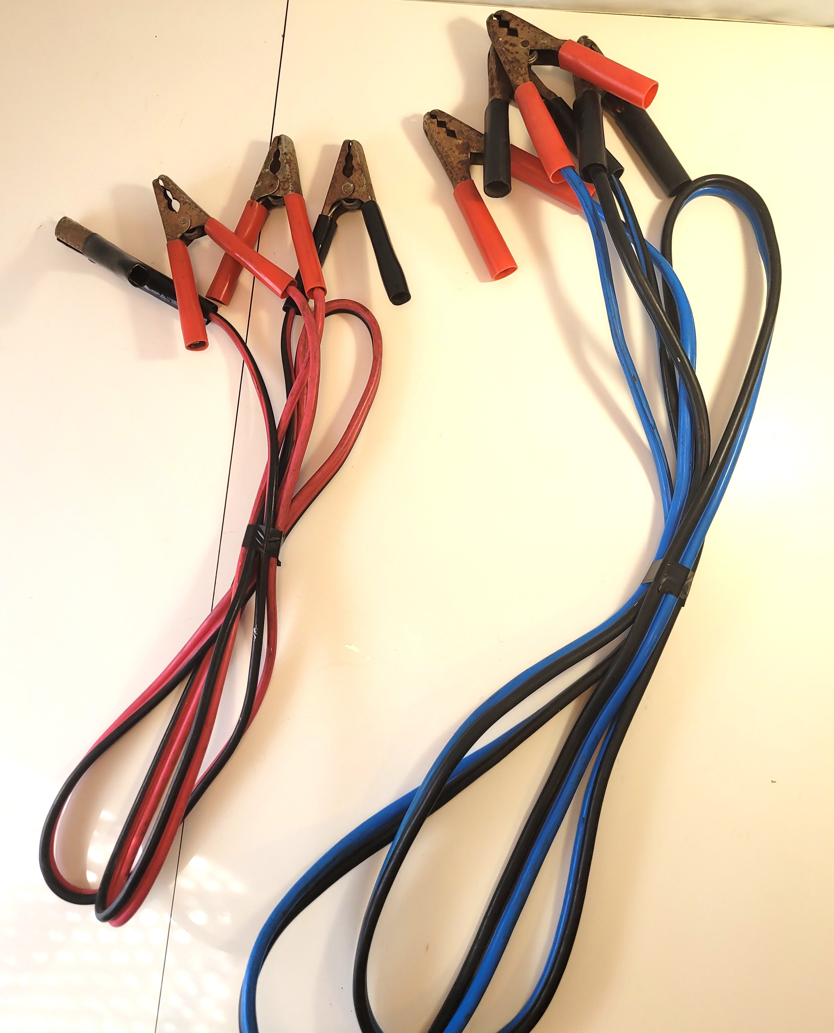 2 Sets of Jumper Cables (10ft 10in approx. & 6ft 10in approx