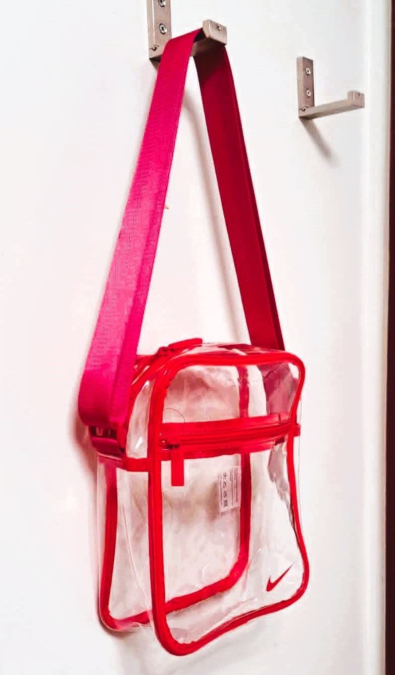 New Nike Heritage Crystal Clear Crossbody Bag - Red/Transparent - photo 3