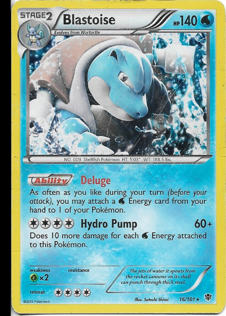 Pokemon Blastoise 16/101 Plasma Blast Cosmos Holo Rare DMG