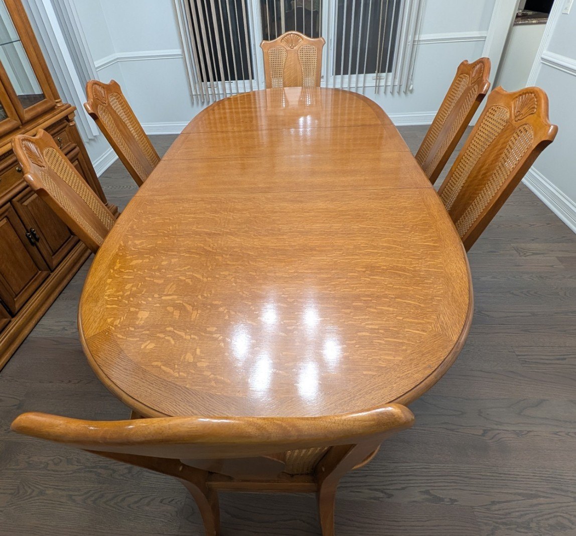 Oak Dining Table and Hutch Set - photo 2