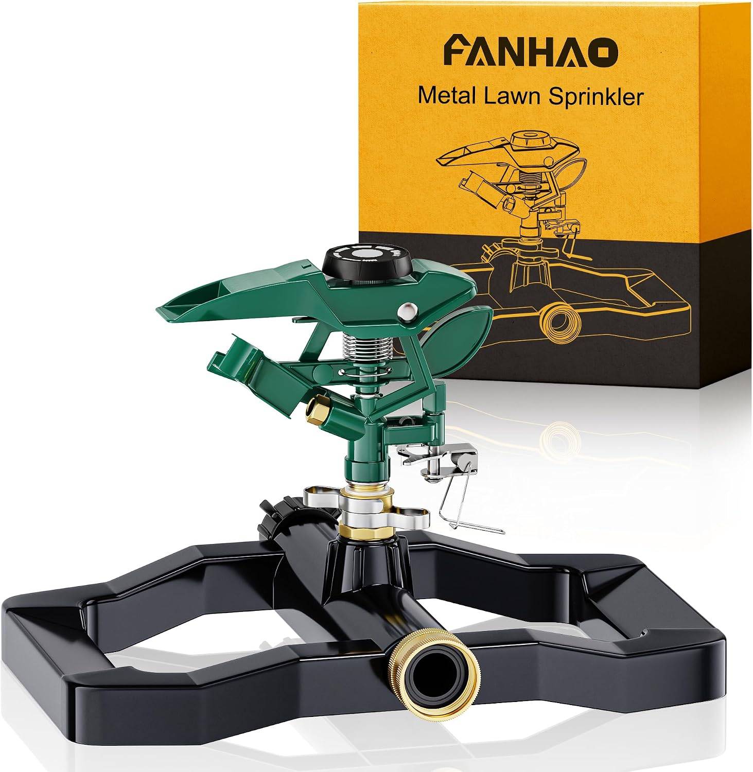 Heavy Duty Metal Impact Sprinkler 360° Adjustable, 5,800 Sq Ft