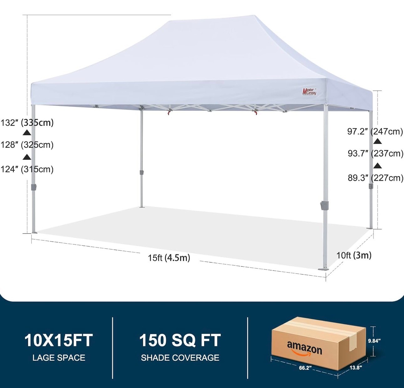 MASTERCANOPY Pop Up Canopy Tent 10x15 Instant Shelter Heavy Duty - photo 3