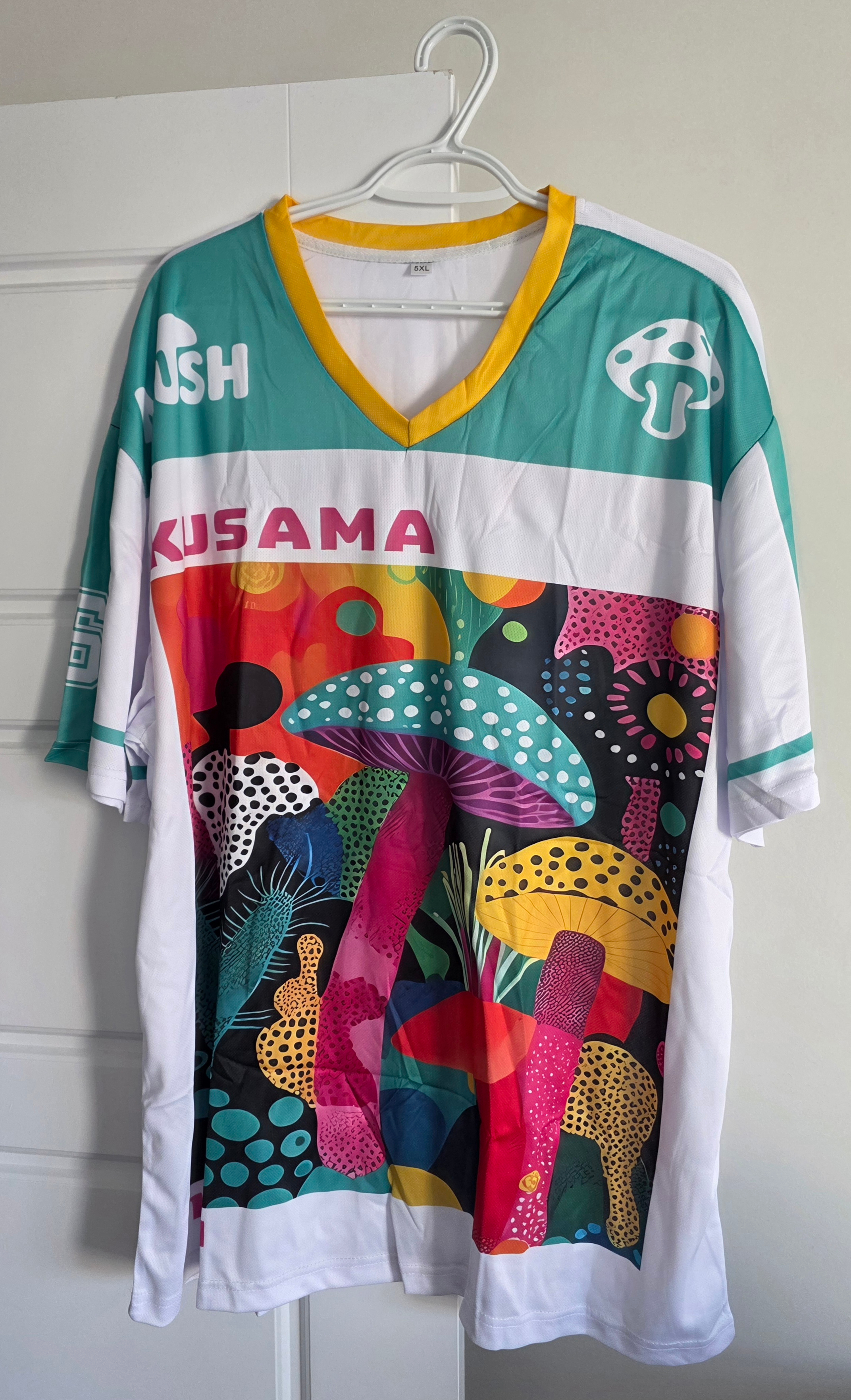 "KUSAMA"- 1984 Mushroom Printed Oversized Mesh Jersey-Unisex 2XL - photo 3
