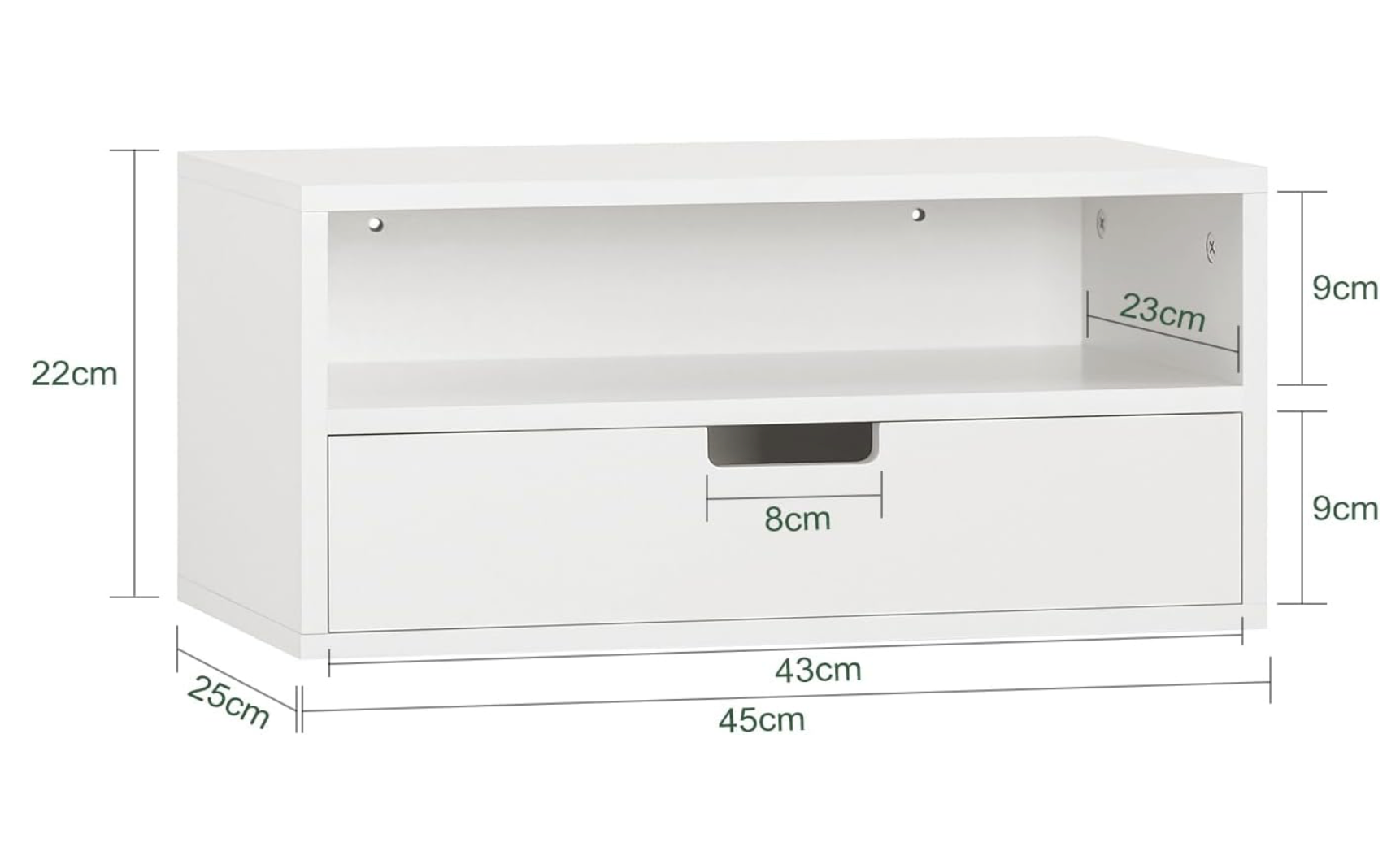 Floating Bedside Table with Drawer - New White SoBuy - photo 4