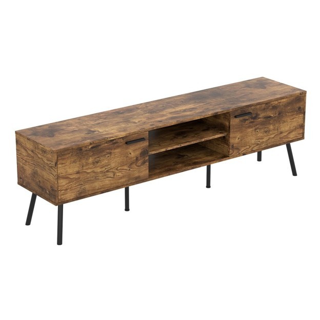TV Stand-71"Long/Brown Reclaimed Wood with 2 Closed Door - photo 5