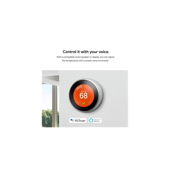 Google Nest Learning Smart Wi-Fi Thermostat (3rd Gen) – White - photo 5