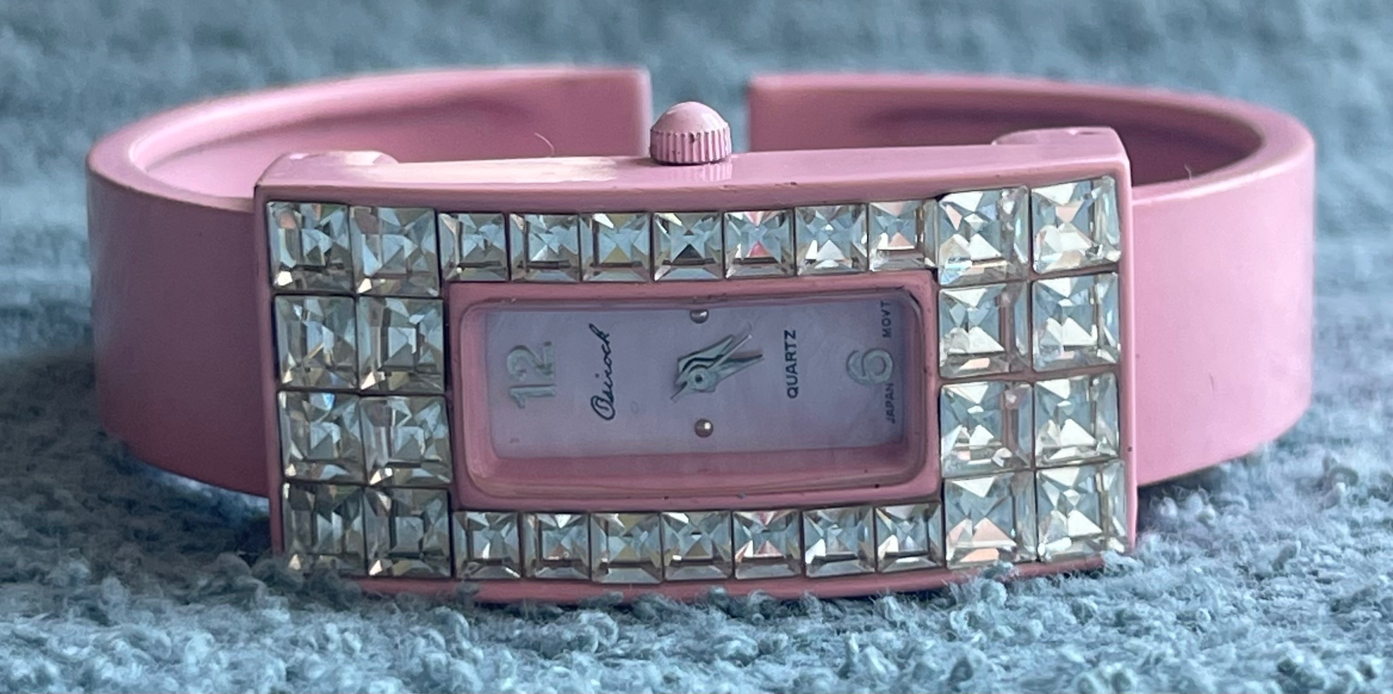 Vintage Osirock Pink Crystal Bangle Watch - photo 2
