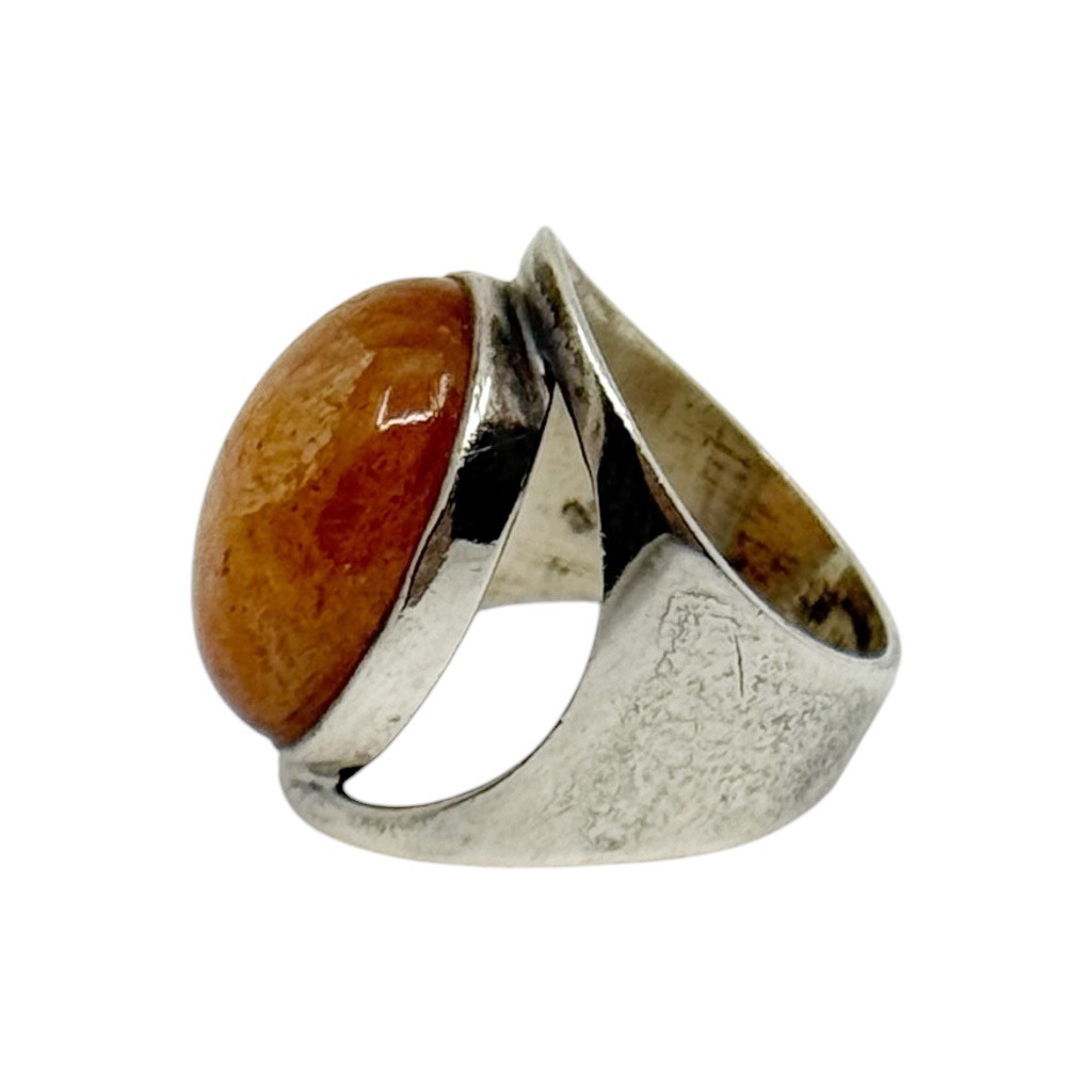 Sterling silver natural sunstone cabochon ring - GM1002 - photo 4