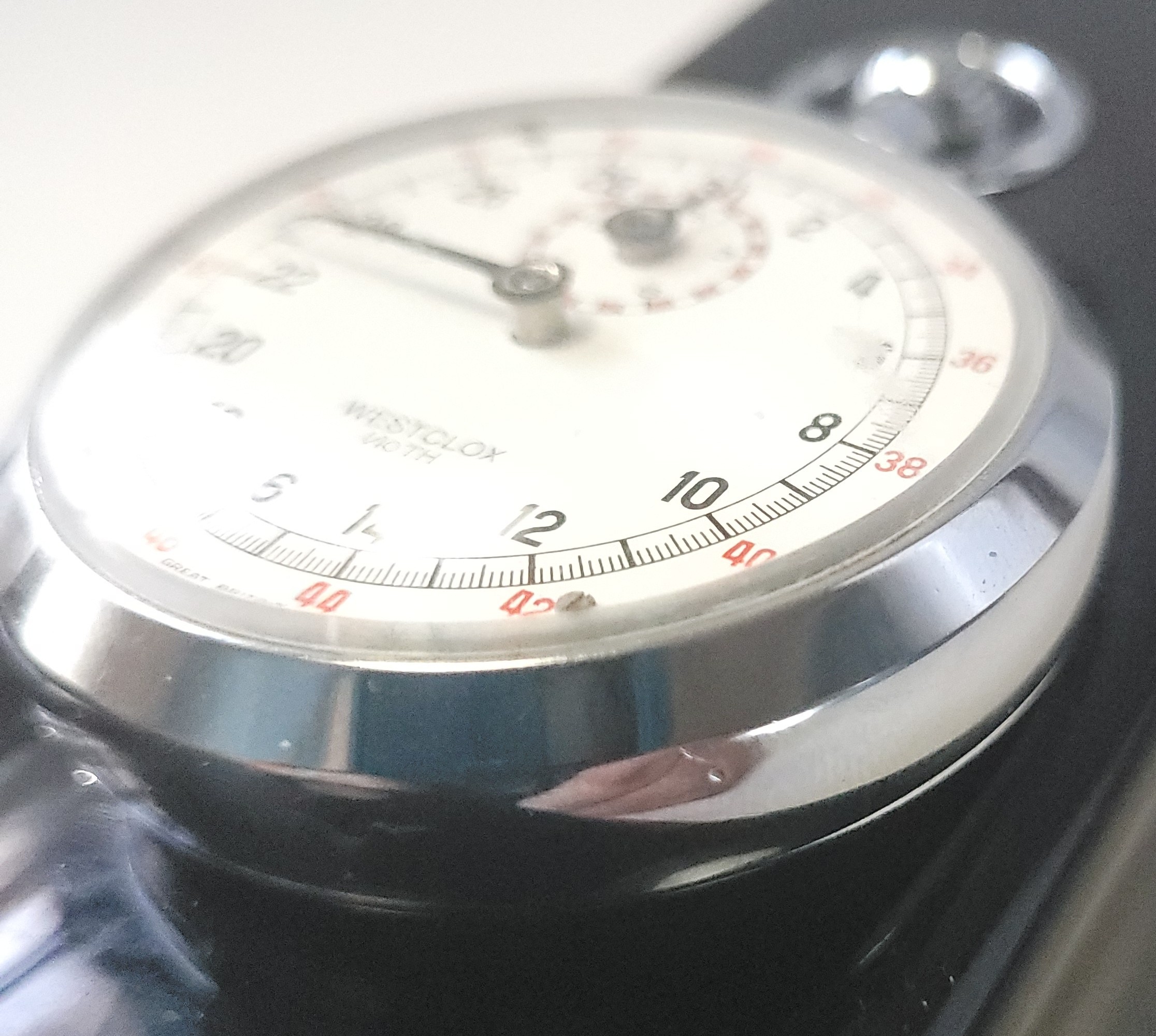 Westclox 1/10th Second Stopwatch Great Britain 1980 Engraved - photo 5
