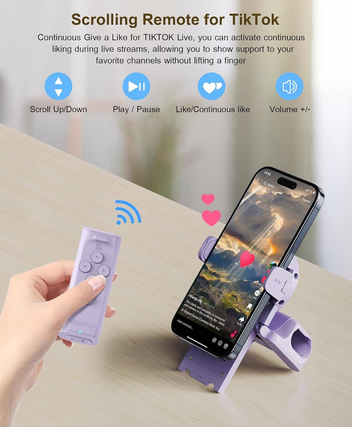 Jimzoo Remote Control for TikTok, Page Turner, Camera - photo 4