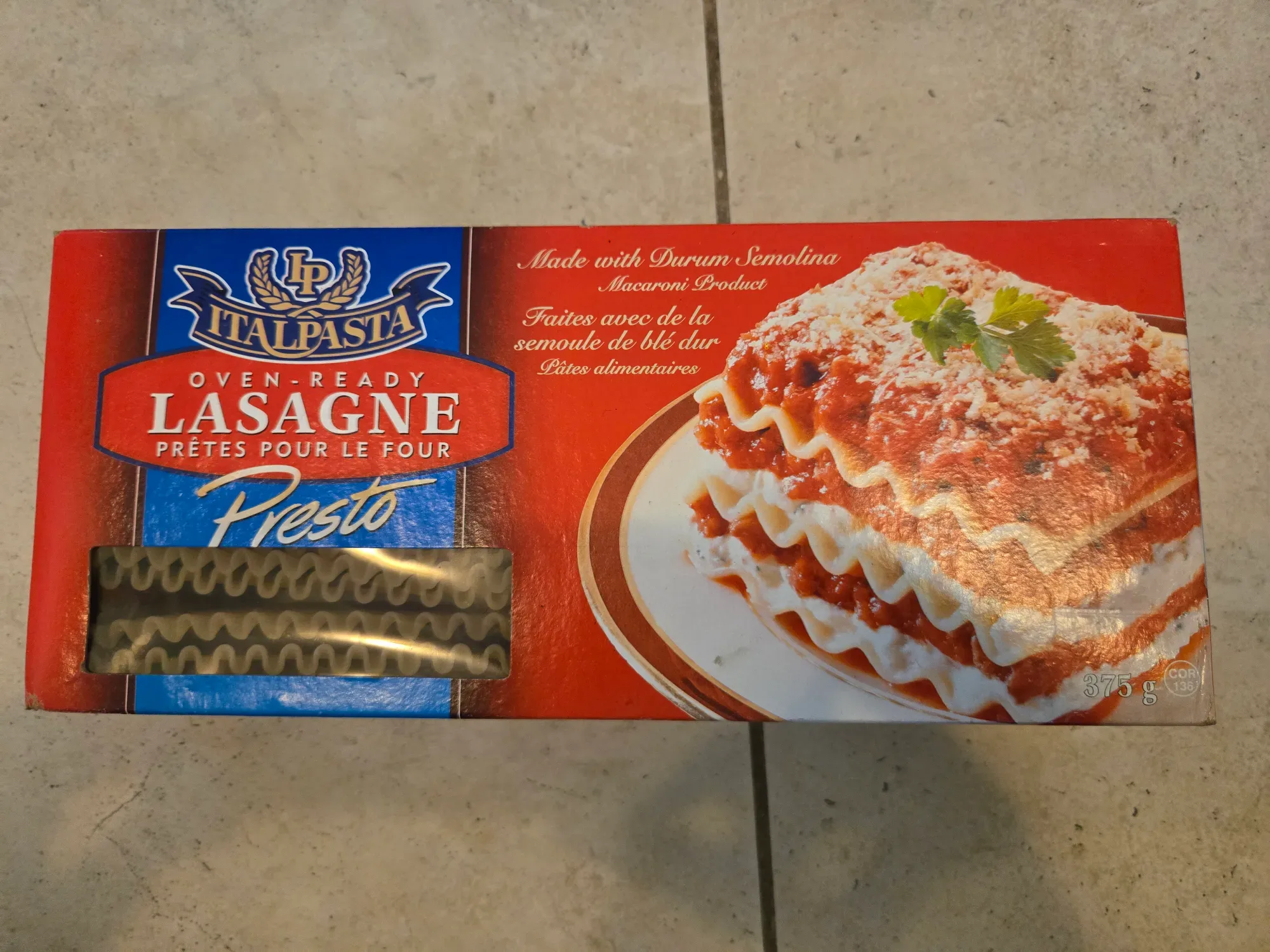 BNIB Italpasta Oven-Ready Lasagne Noodles