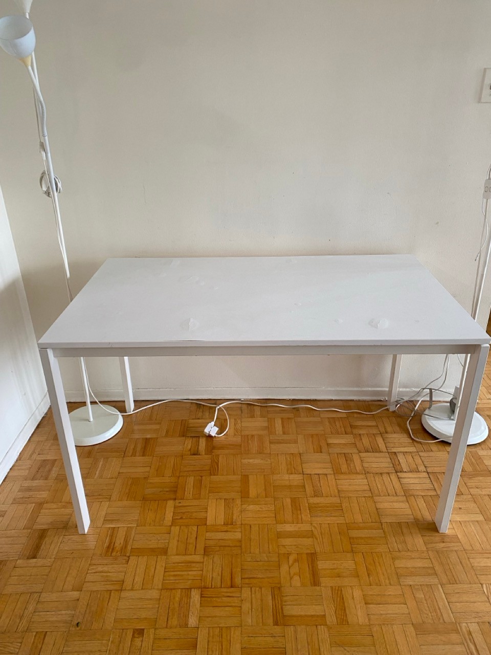 IKEA White Dining Table for 4 (Table only) – Modern & Sturdy