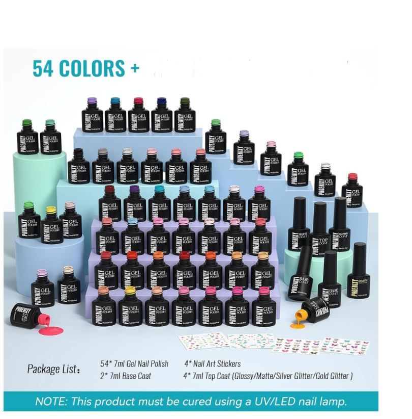 NEW~ Phoenixy 64 Pc Gel Nail Polish Set - photo 2