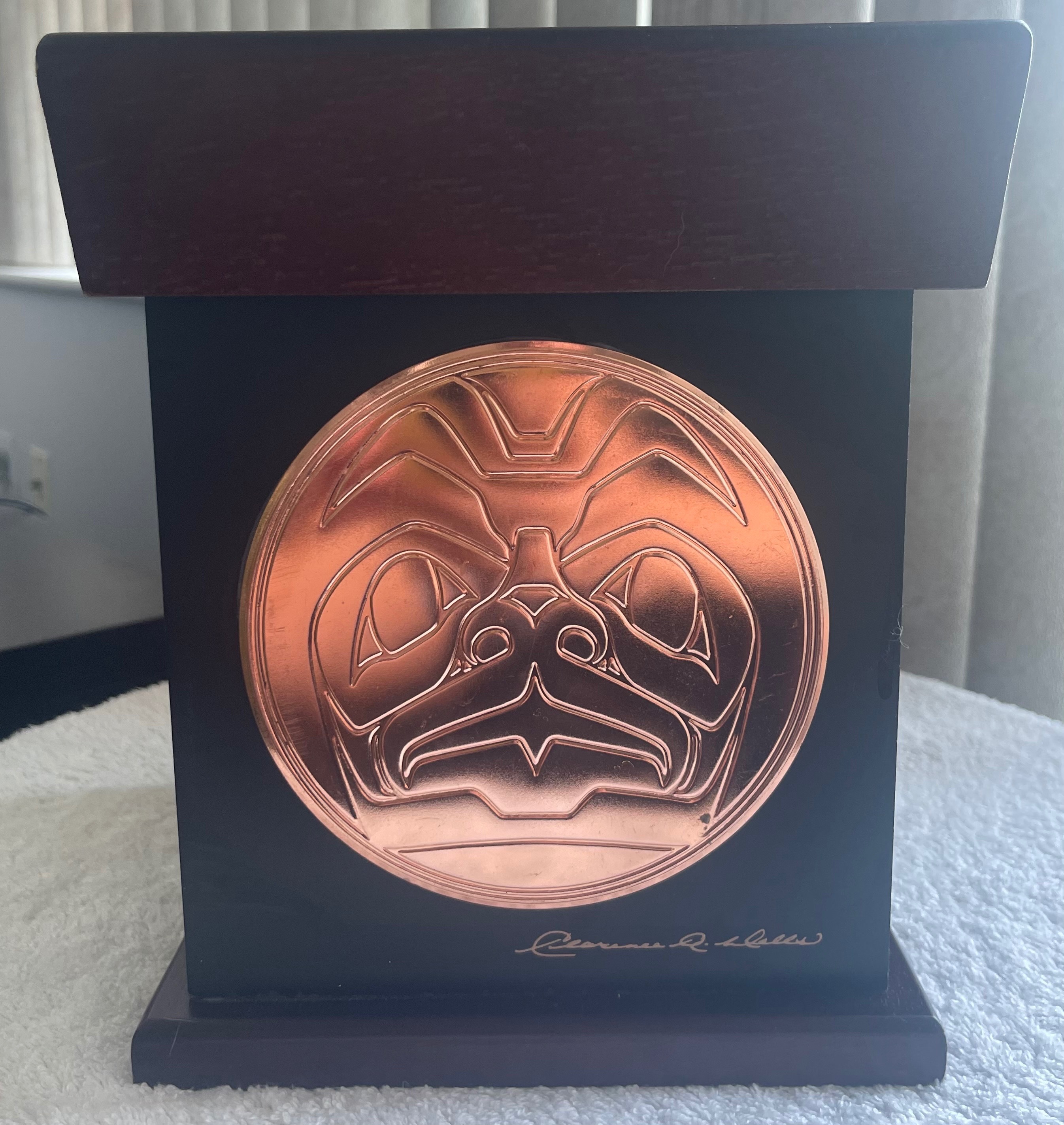 Vintage Clarence Wells Indigenous Art Box (Copper Eagle)